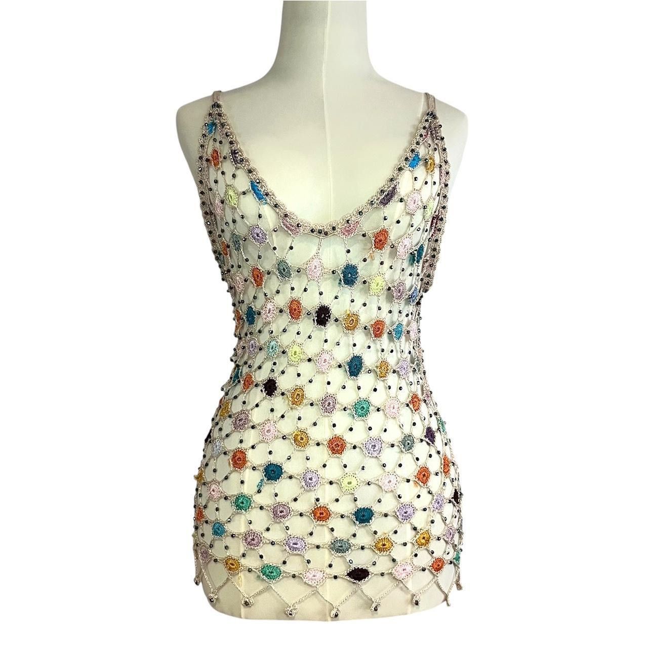 Other Multi-Color Crochet flower Mesh Tank Top Size S / US 4 / IT 40 - 1 Thumbnail
