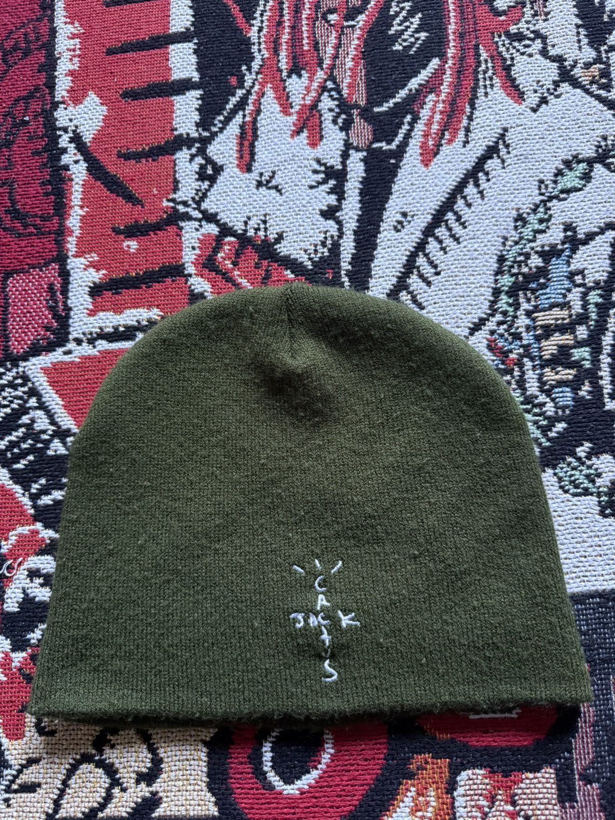 Travis Scott ID magazine cactus jack travis scott green beanie Size ONE SIZE - 2 Thumbnail