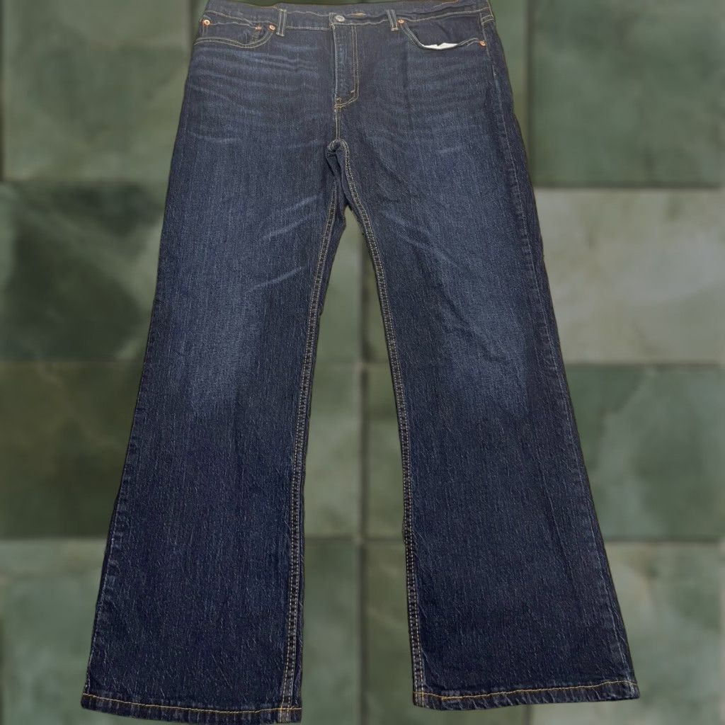 Levi's VINTAGE Levi's 527 Bootcut Jeans Mens 37x29.5 Blue Dark Wash Denim Stretch Cotton Classic Size US 37 - 1 Thumbnail