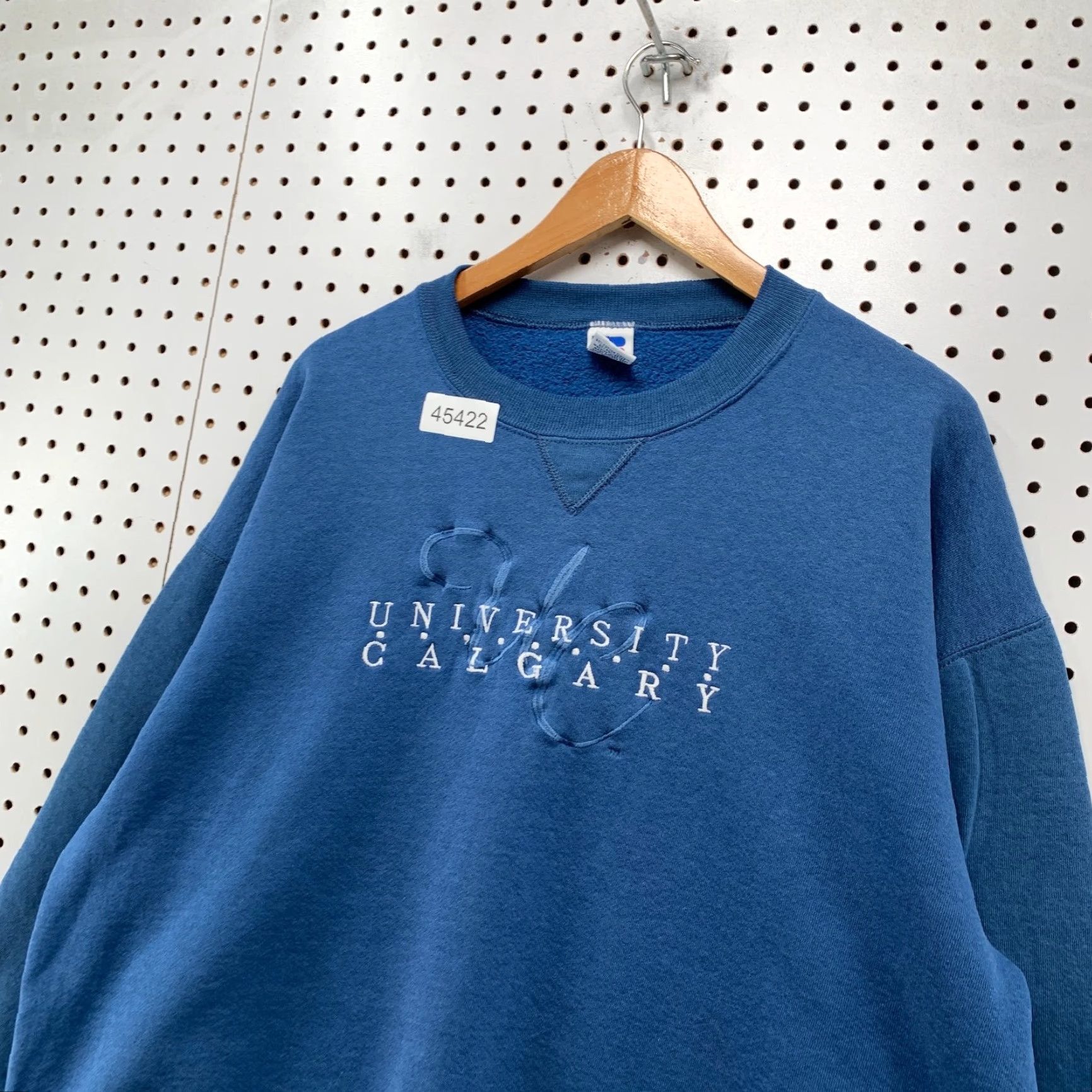 Russell Athletic VINTAGE University Calgary Sweatshirt Mens 2XL Blue 90s Embroidered Russell USA Shirt Size US XXL / EU 58 / 5 - 4 Thumbnail