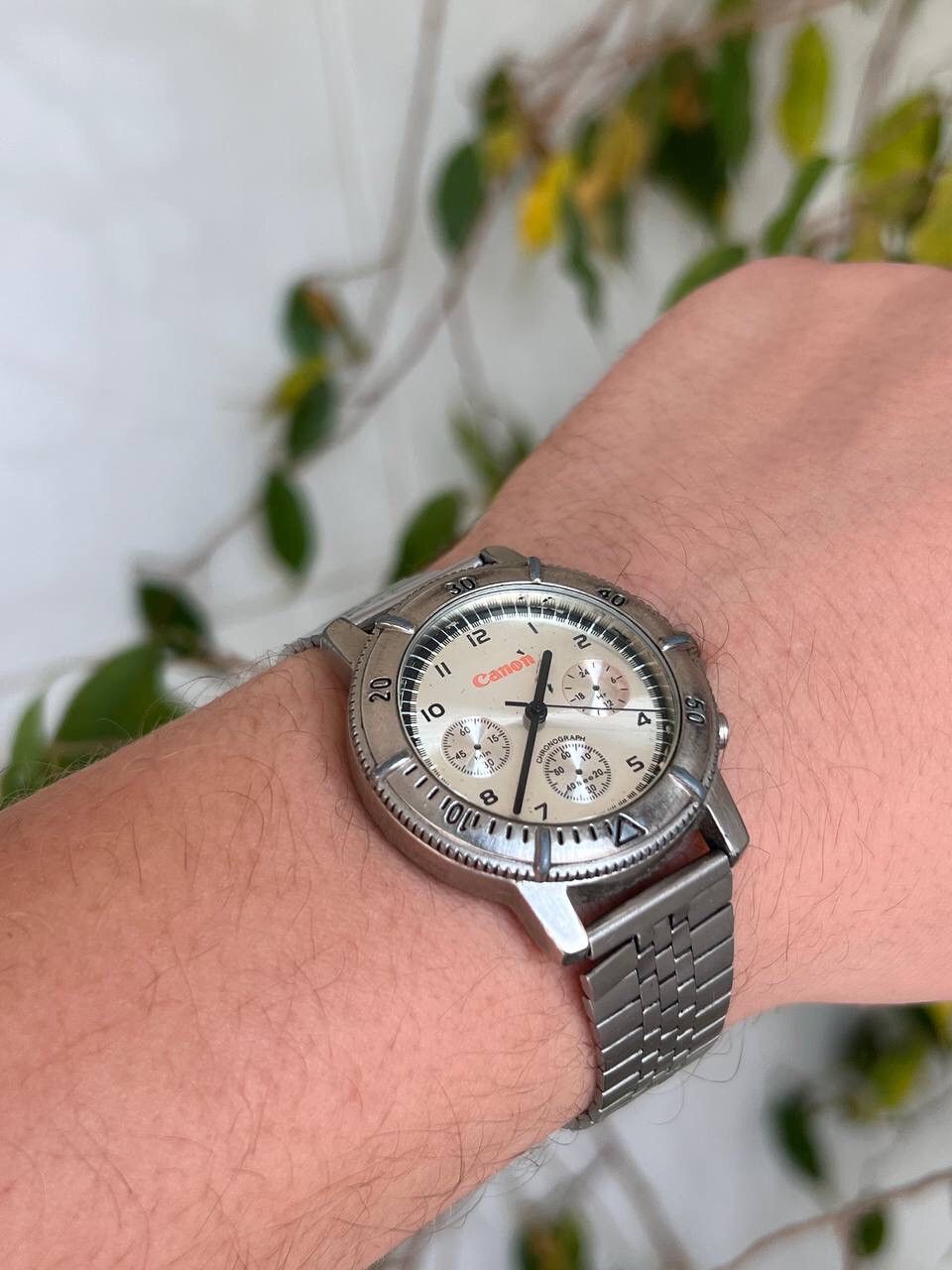 Canon × Japanese Brand 90s Canon Steel Metallic Chrome watch vintage Japan Style Size ONE SIZE - 5 Thumbnail
