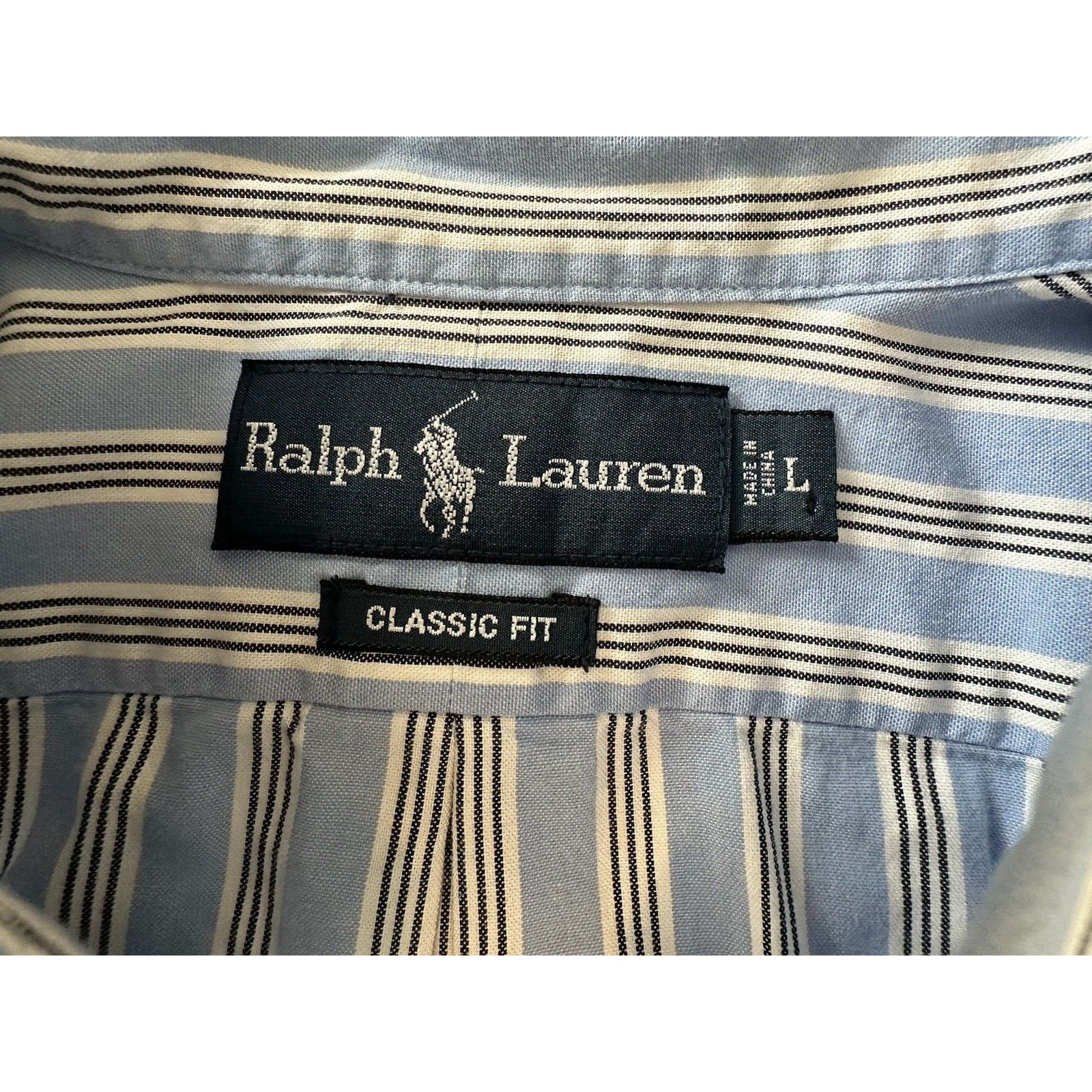 Ralph Lauren Ralph Lauren Classic Button Large Blue White Stripe w/Pony Size US L / EU 52-54 / 3 - 2 Thumbnail