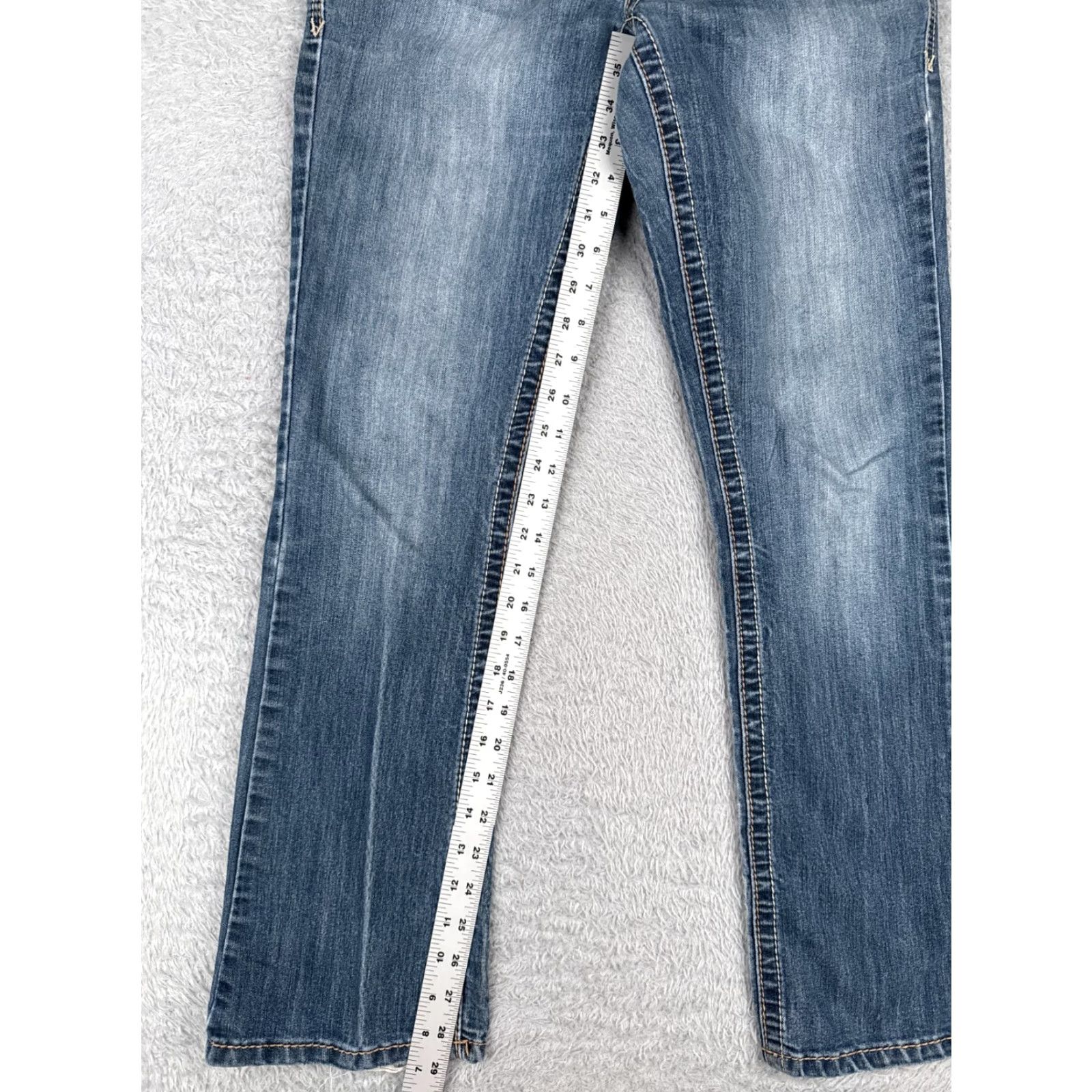Vintage Maurines Women's Jeans 3 Regular Fit Bootcut Low Rise Denim Stretch Blue Cotton 29x29 Size 26" / US 2 / IT 38 - 7 Thumbnail