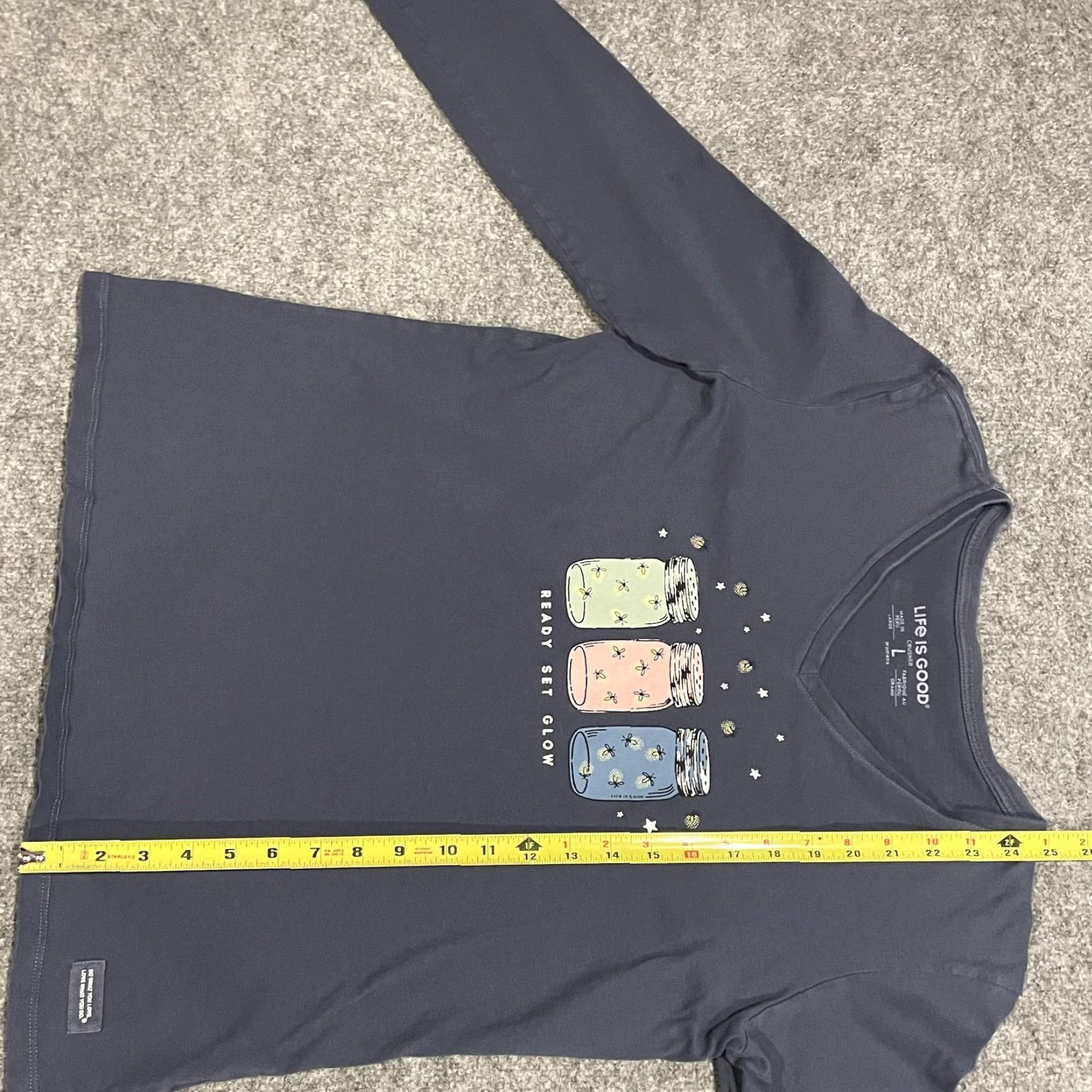 Life is Good Life is Good Crusher Long Sleeve V-Neck Shirt Womens Large Blue Long Sleeve Ready Set Glow Size L / US 10 / IT 46 - 7 Thumbnail