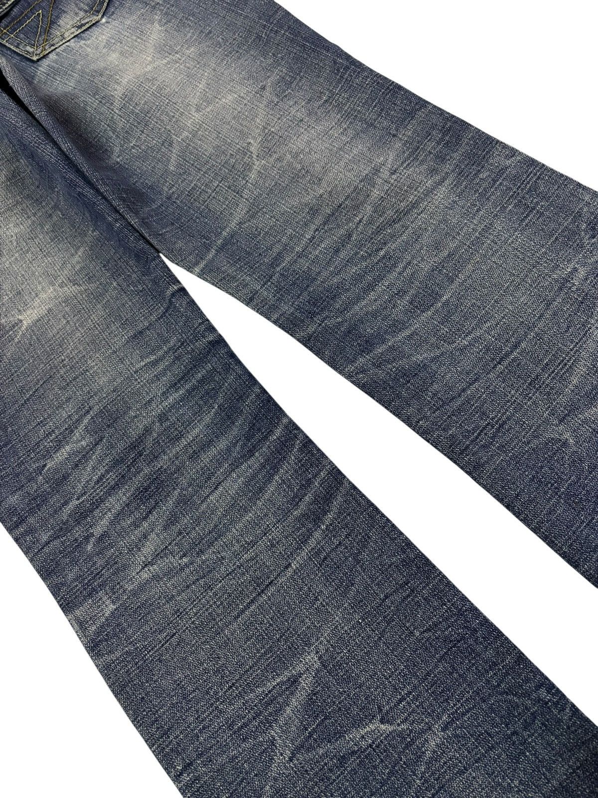 Japanese Brand Vtg Africa Taro Japan Flare Honeycomb Faded Distressed Jeans Size US 28 / EU 44 - 7 Thumbnail