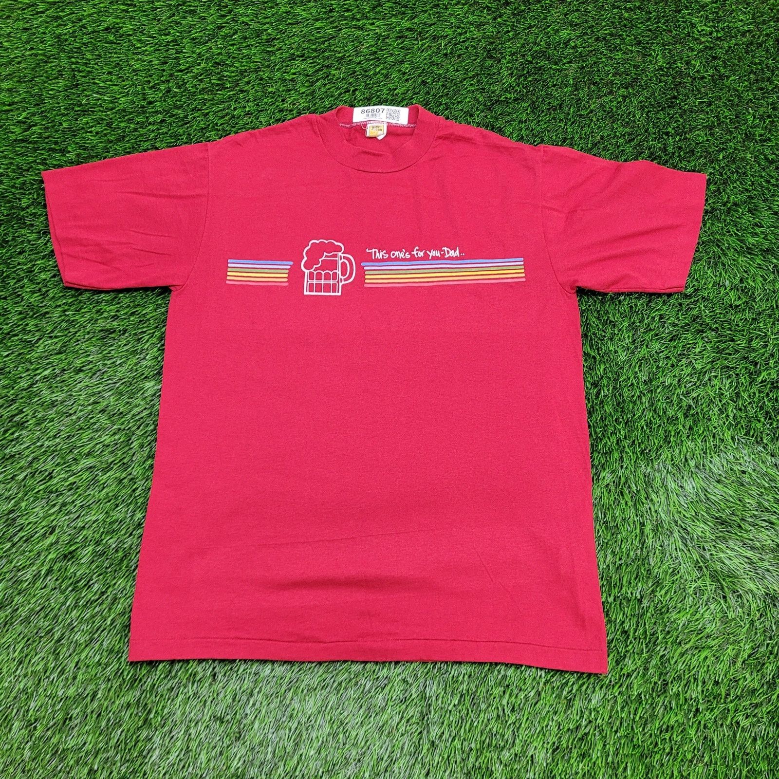 Velva Sheen VTG 70s Rainbow Stripe Beer Dad T-Shirt Medium Velva Sheen Size US M / EU 48-50 / 2 - 1 Thumbnail