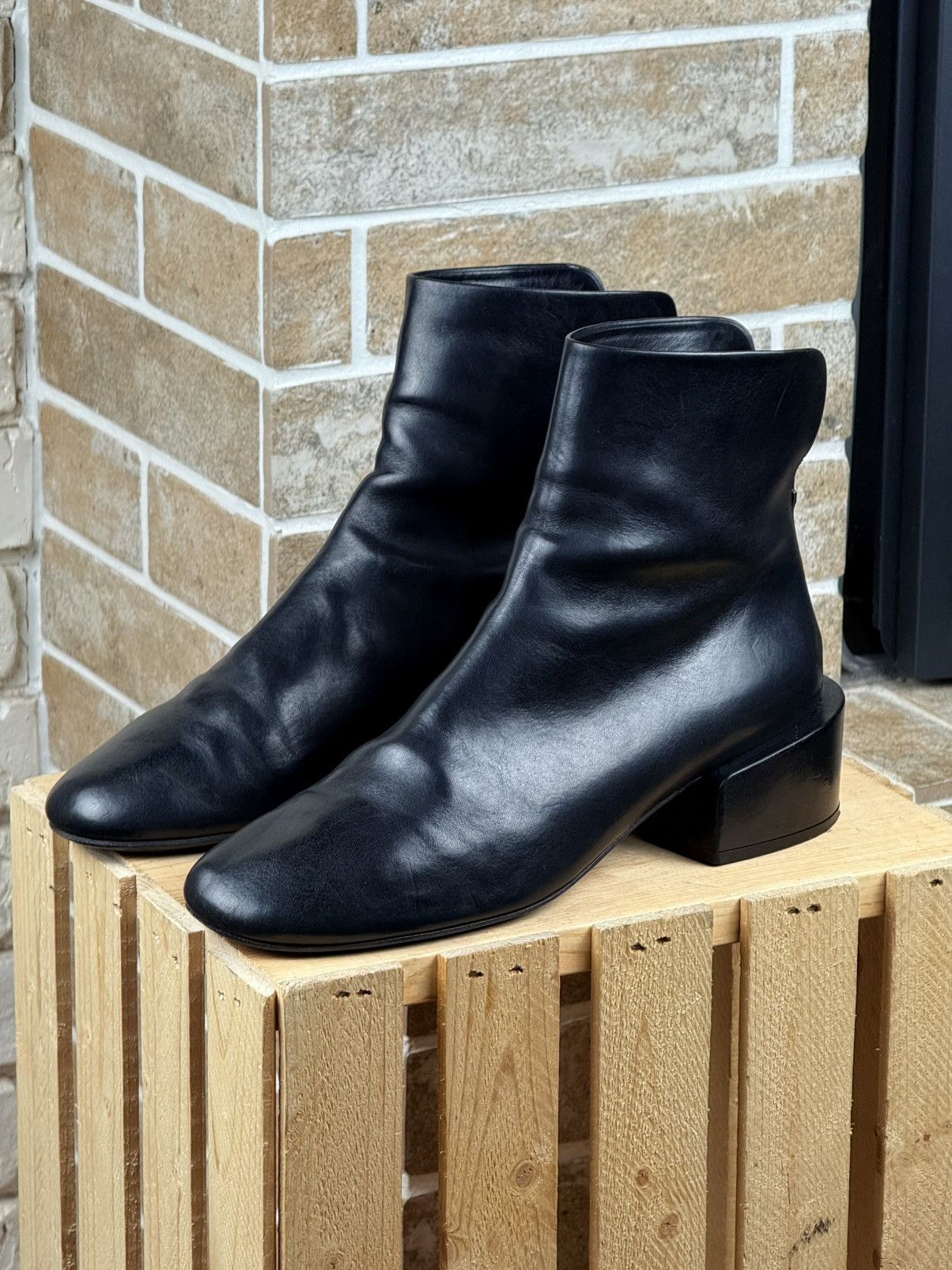 Marsell Marsell Black Leather Basata Ankle Back Zip Boots Size Size US 10 / IT 40 - 1 Thumbnail