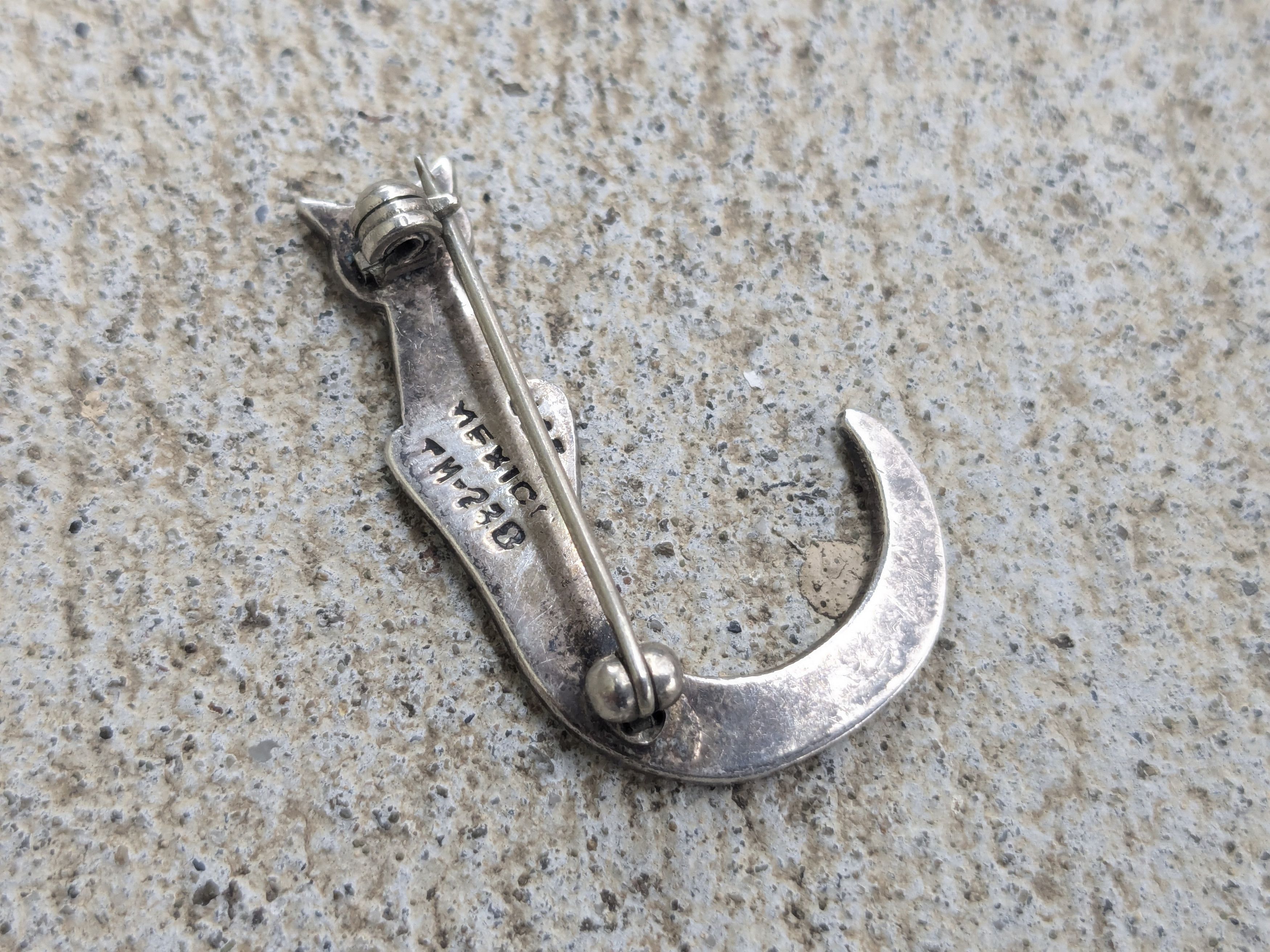 Sterling Silver × Vintage Vintage Sterling Silver Pin Brooch Cat Kitty Taxco Mexico Size ONE SIZE - 5 Thumbnail
