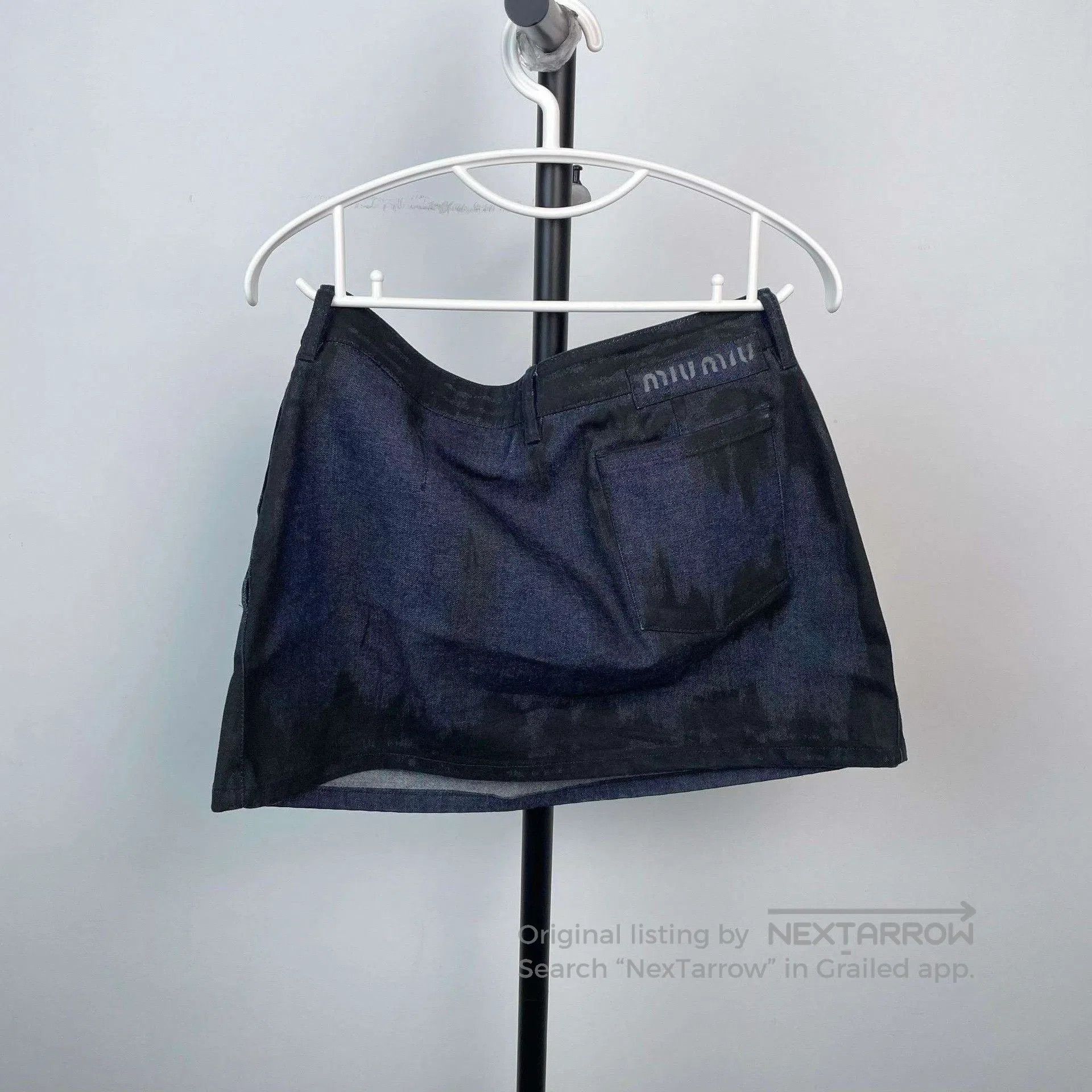 Miu Miu Miumiu Logo Denim Mini Skirt. Size 39" - 3 Thumbnail