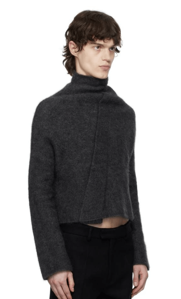 Aaron Esh Gray Knot Front Turtleneck Size US M / EU 48-50 / 2 - 2 Thumbnail