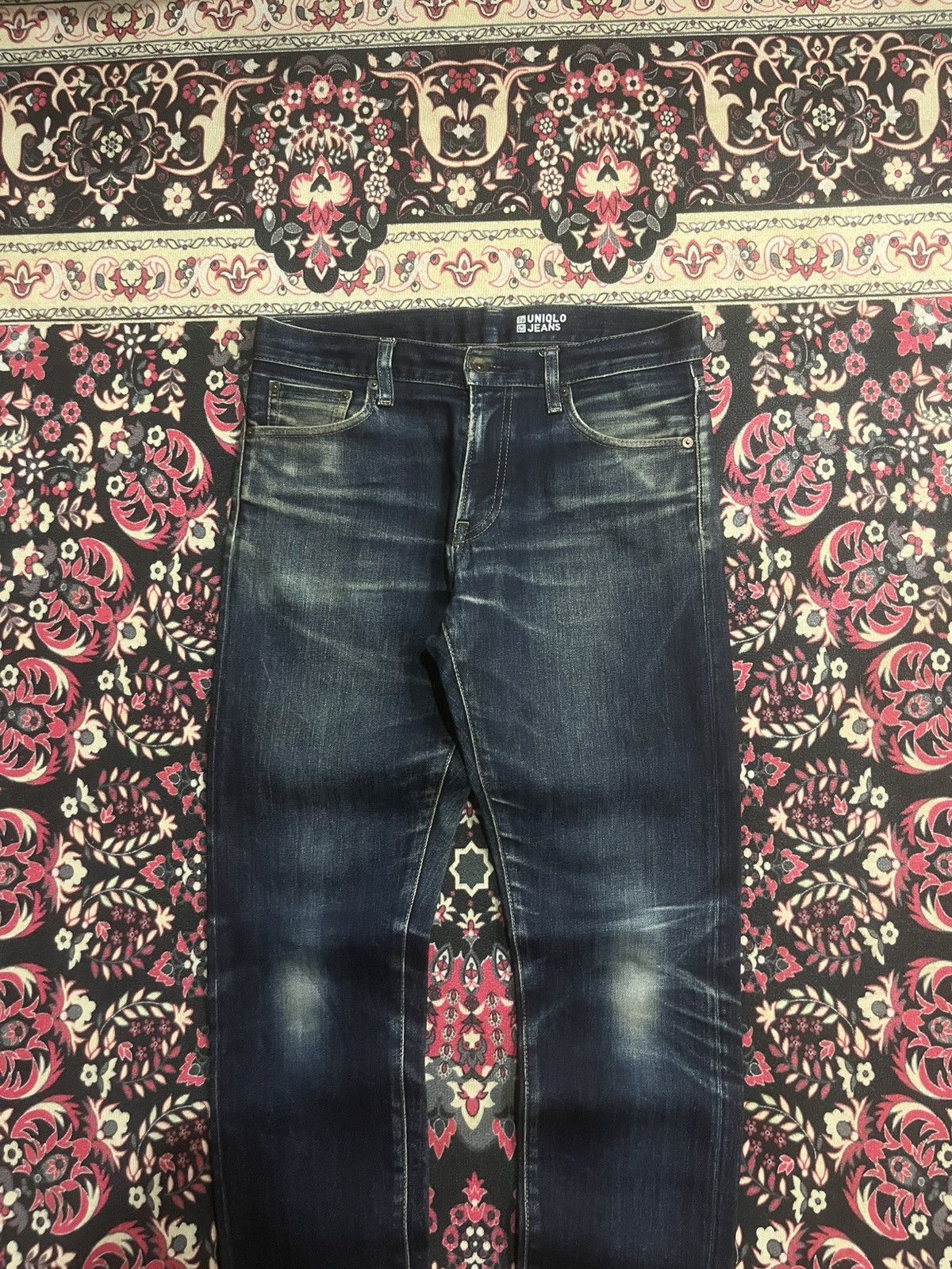 Undercover × Uniqlo Uniqlo Dark Blue Faded Washed Slim Straight Selvedge Jeans Size US 30 / EU 46 - 3 Thumbnail