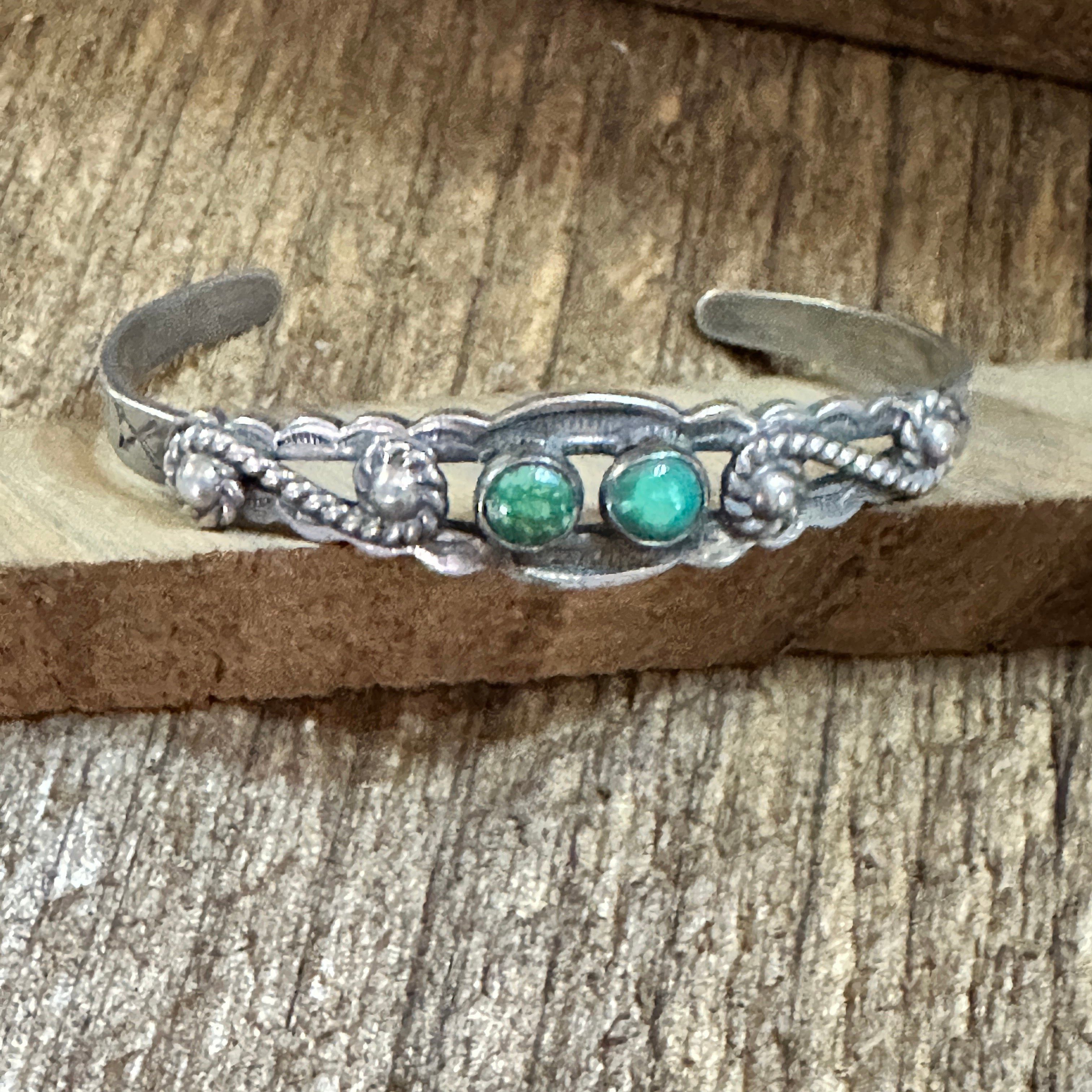 Other Handmade Navajo Spice Mojave Sterling Silver Cuff Bracelet w Size ONE SIZE - 1 Thumbnail