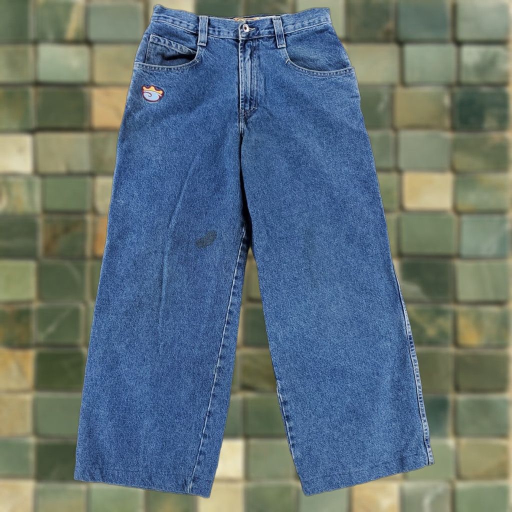 JNCO JNCO VTG 90s Ark Made in USA Baggy Skater Jeans Mens 31 Inseam 28.5 Blue Wide-Leg N/A? Size US 31 - 1 Thumbnail