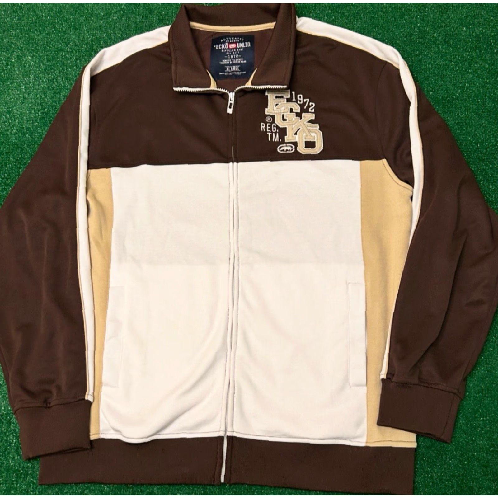 Ecko Unltd. VINTAGE Ecko Unltd Logo Full Zip Track Jacket Mens XL VTG 2000s Hip Hop Brown Size US XL / EU 56 / 4 - 5 Thumbnail