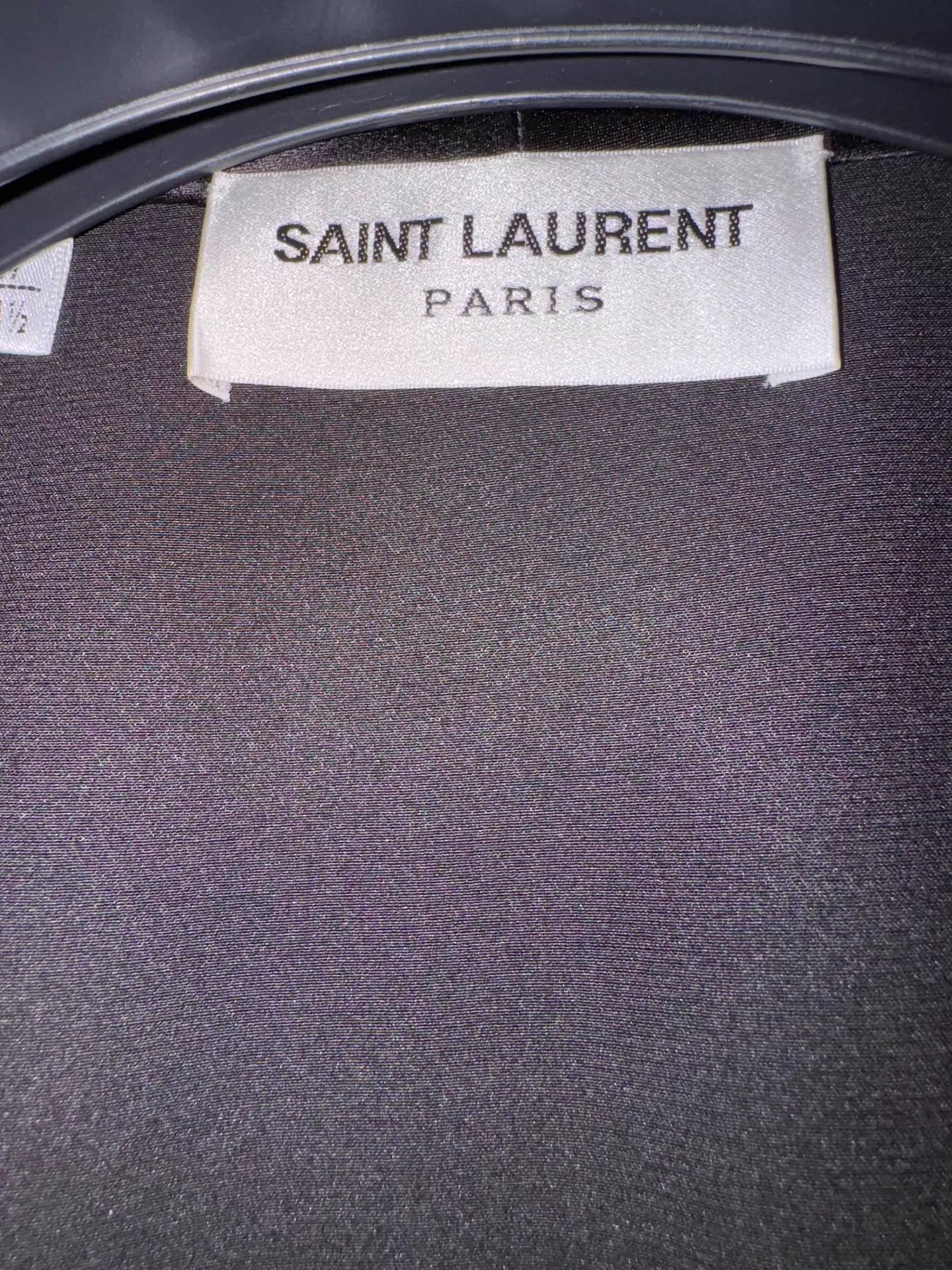 Saint Laurent Paris Saint Laurent 23FW Runway Silk Tie Shirt Black 37XS Size US XS / EU 42 / 0 - 2 Thumbnail