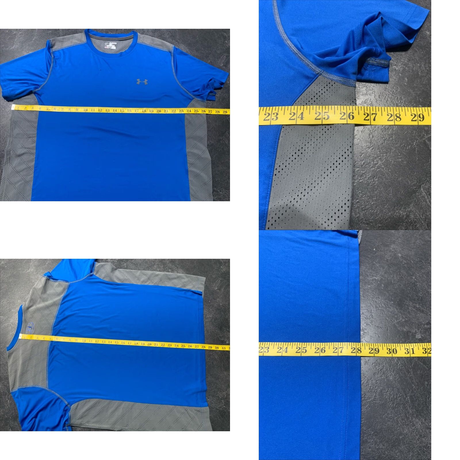 Under Armour VINTAGE Under Armour Men's T-Shirt 2XL HeatGear Ventilated Blue Gray Running Workout Activewear Size US XXL / EU 58 / 5 - 8 Thumbnail