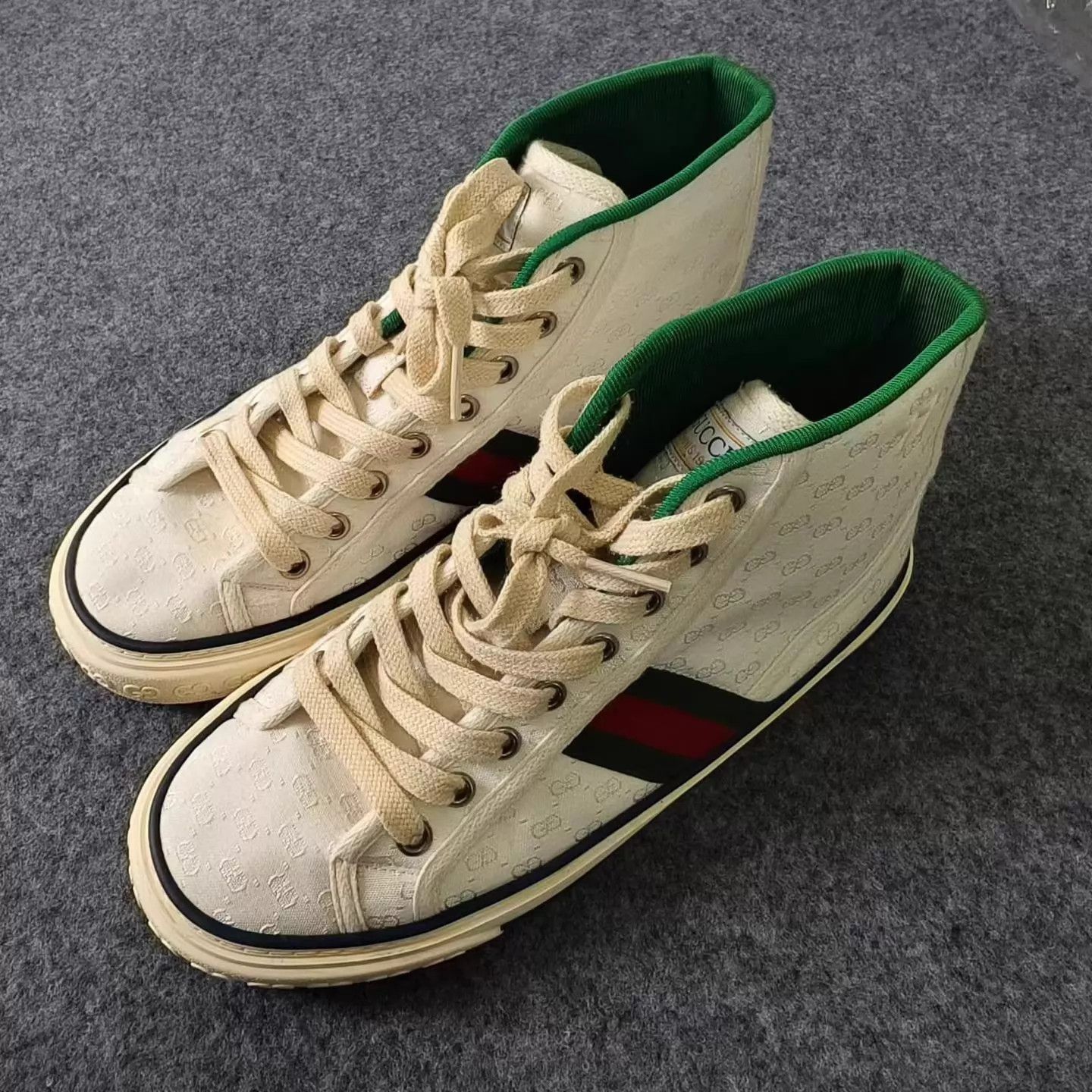 Gucci GUCCI Tennis 1977 White All Over Print Sneaker Size US 6 / IT 36 - 1 Thumbnail