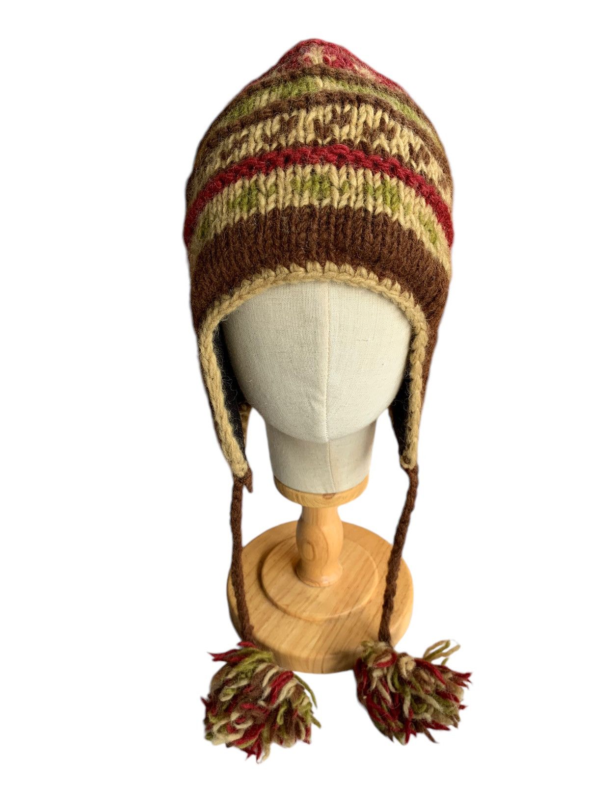 Japanese Brand × Kapital × Vintage Knitted Crochet Wool Earflap Winter Sessions Beanie Hats Size ONE SIZE - 9 Thumbnail