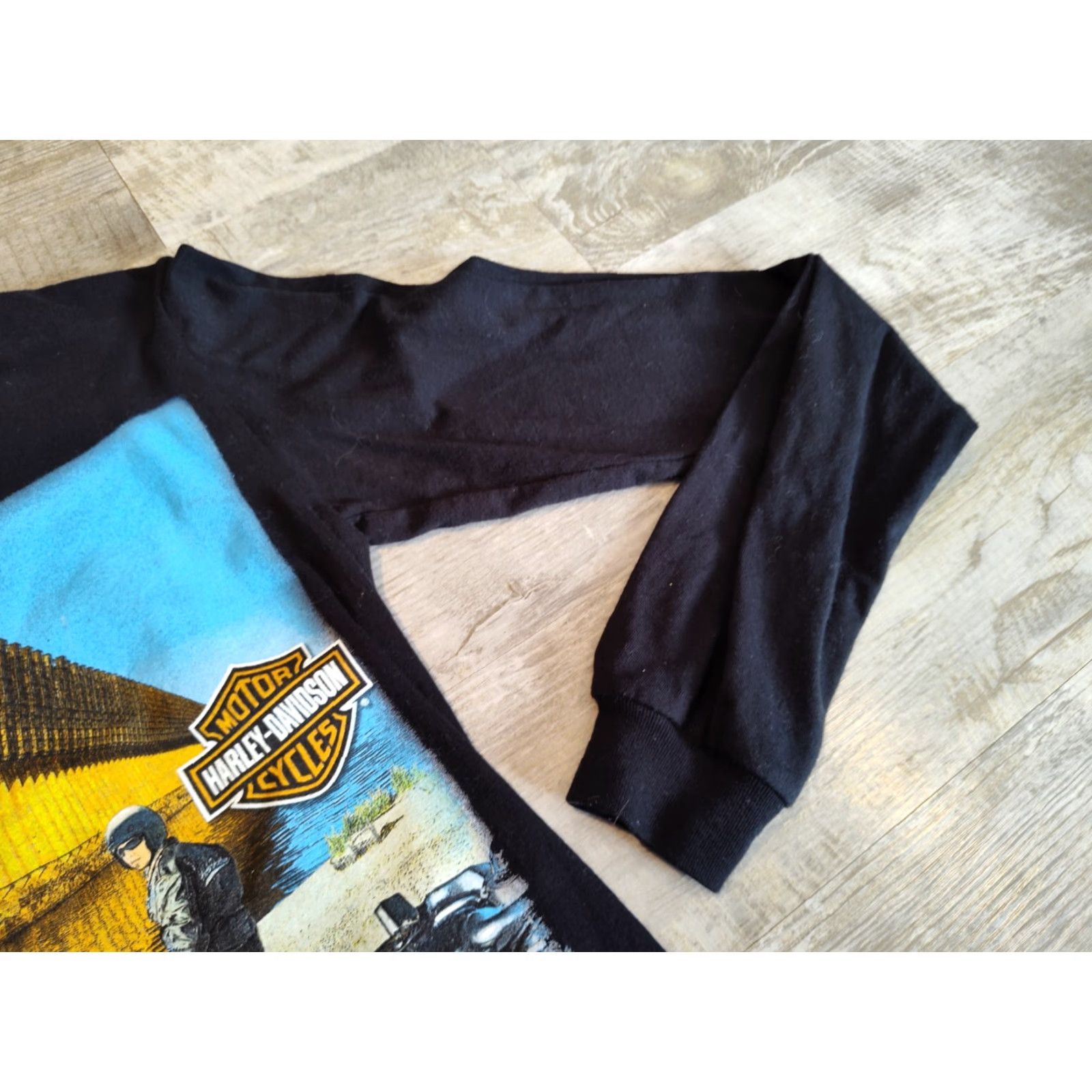 Harley Davidson Harley-Davidson Men's T-Shirt Long Sleeve Black Cotton Biker Motorcycle Vintage 90s S Size US S / EU 44-46 / 1 - 4 Thumbnail