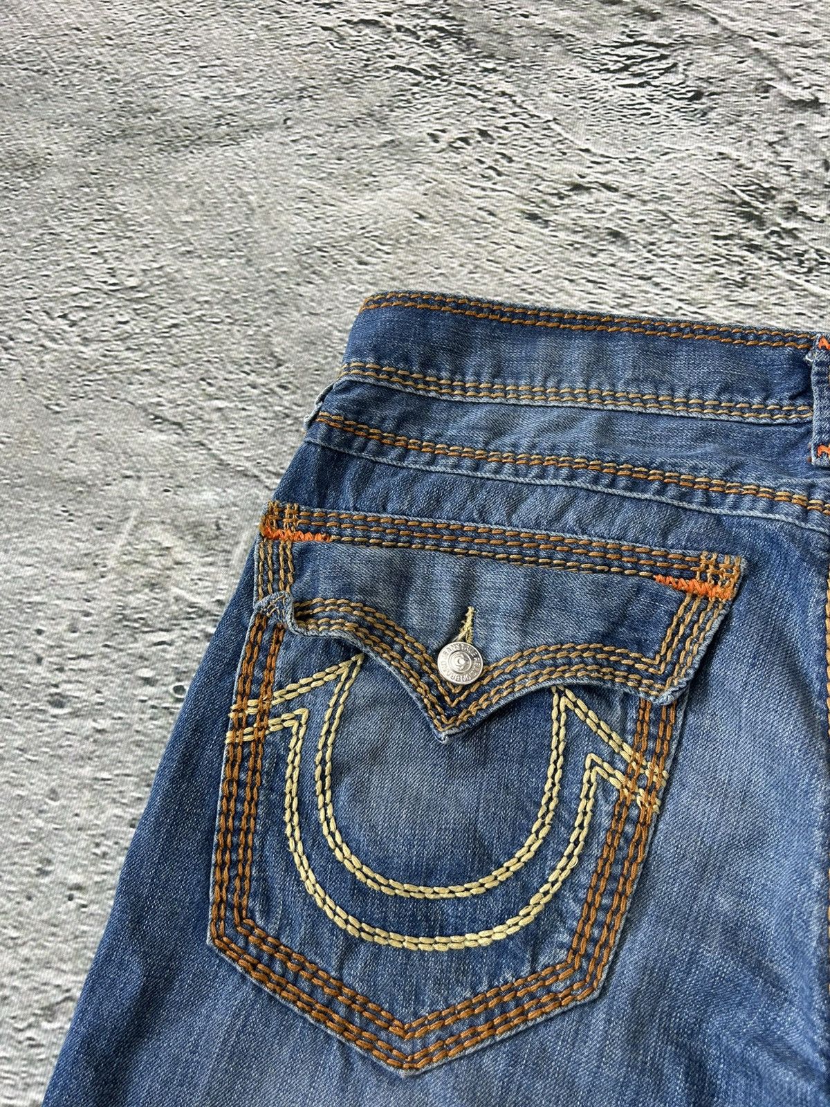 True Religion True Religion blue jeans thick stitching straight Y2K Size US 33 - 4 Thumbnail