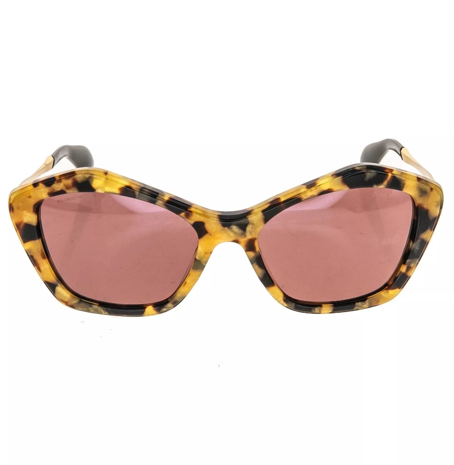 Miu Miu MIU MIU 02O Antique Gold Havana Red Cat Eye Geometric SMU02O Size ONE SIZE - 9 Thumbnail