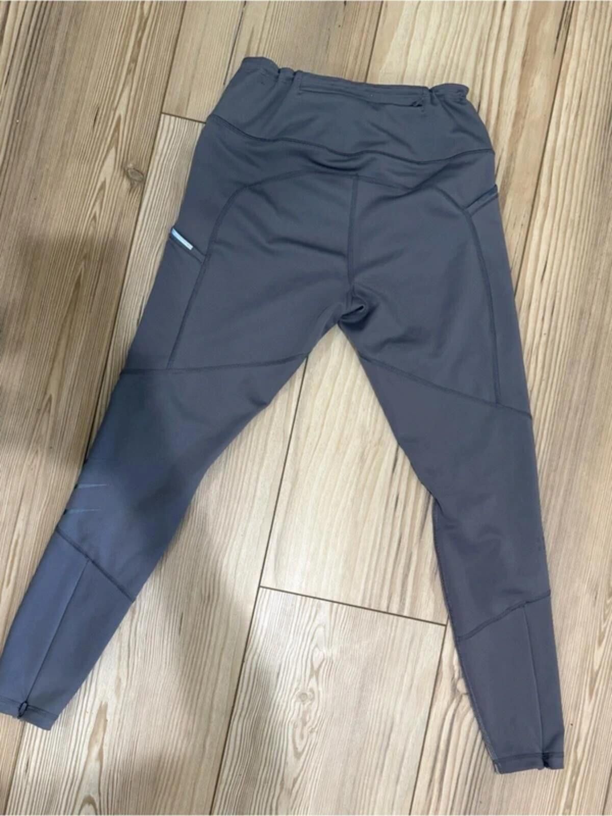 Nike Nike Navy Blue Leggings with Mesh Panels and Red Drawstring Size 28" / US 6 / IT 42 - 2 Thumbnail