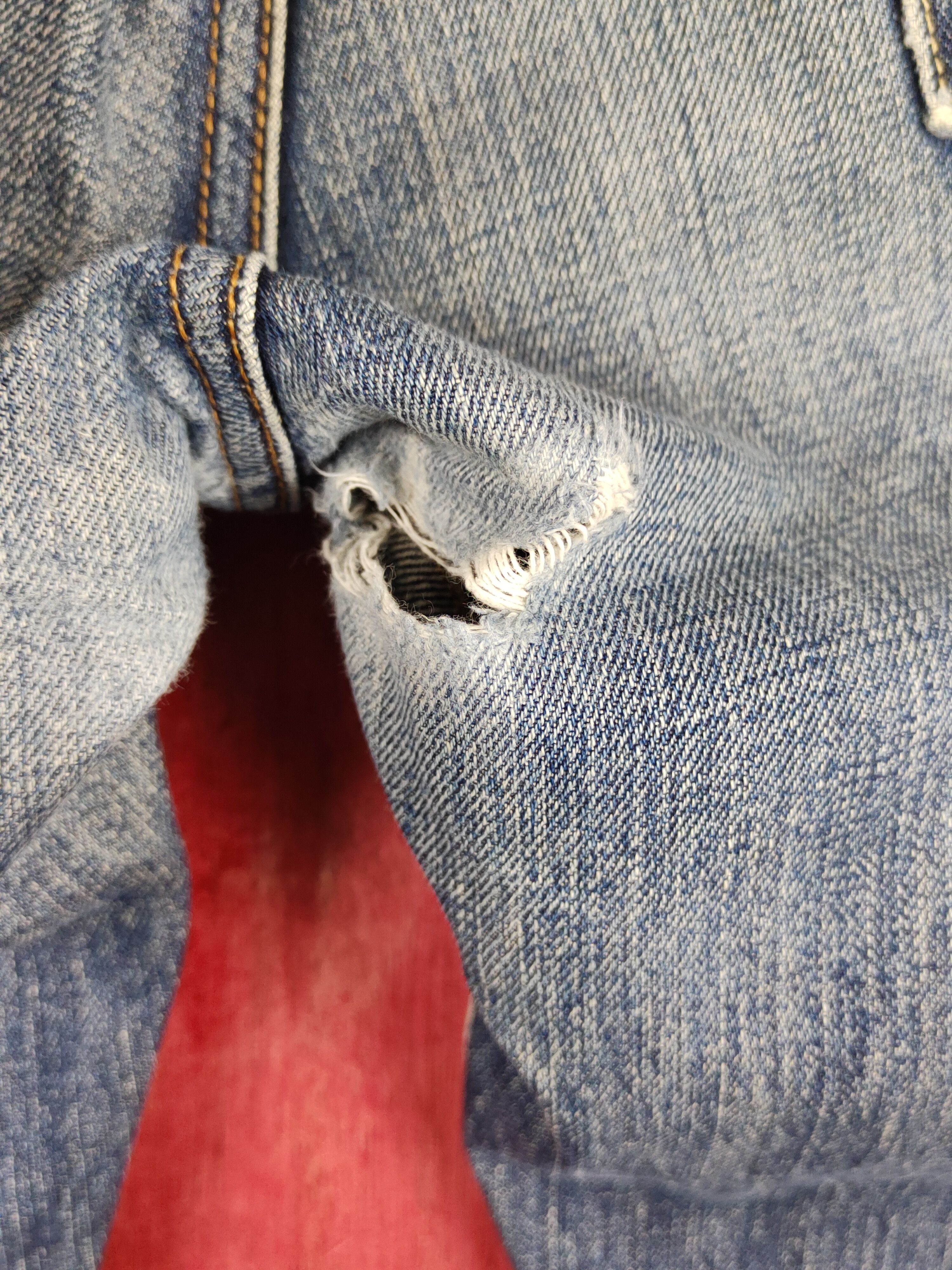 Japanese Brand Uniqlo Dark Blue Faded Distressed Ripped Jeans #S2195 Size US 34 / EU 50 - 8 Thumbnail