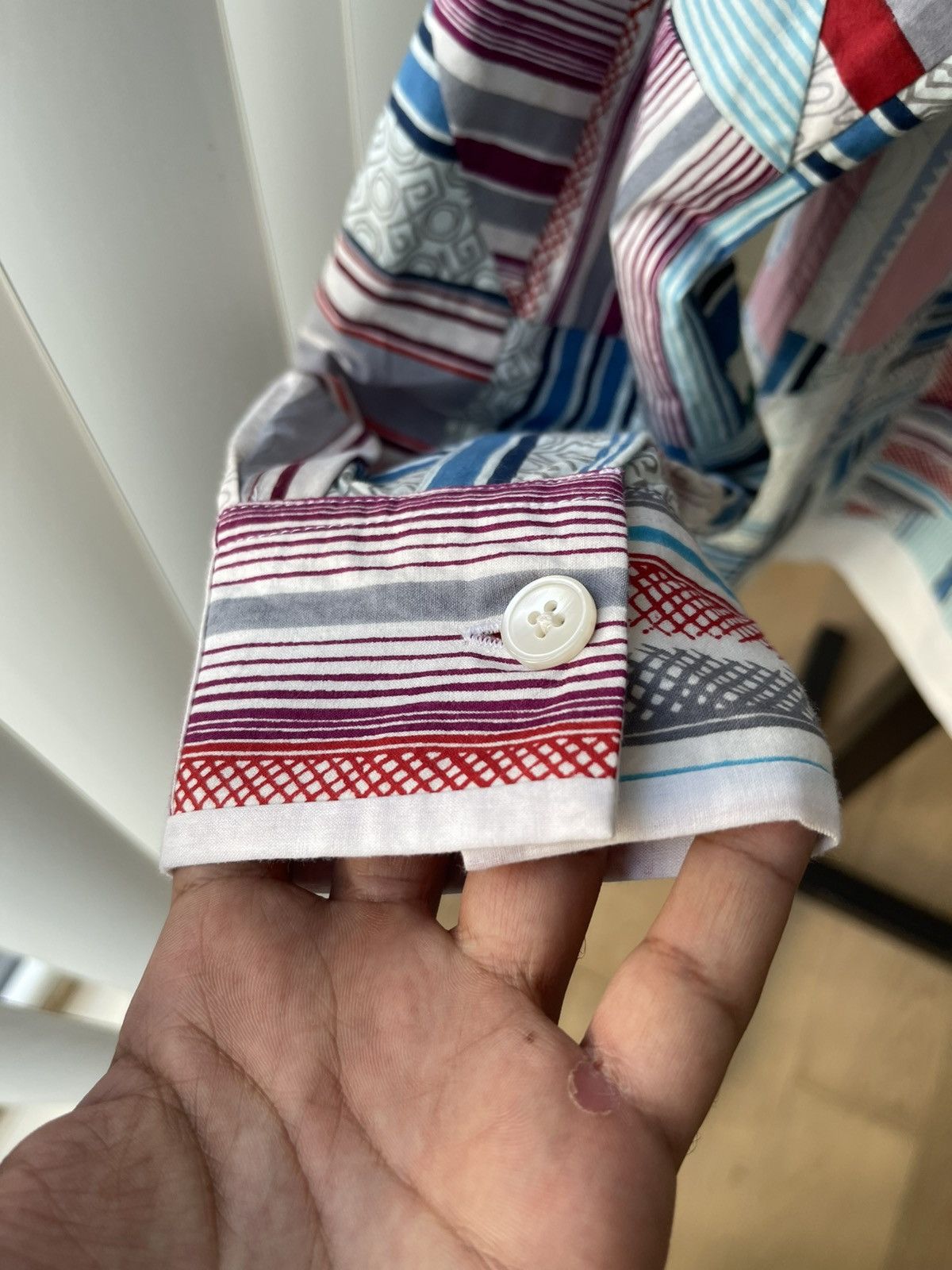 Bode Bode Patchwork Oxford Long Sleeves Shirt Size US S / EU 44-46 / 1 - 9 Thumbnail