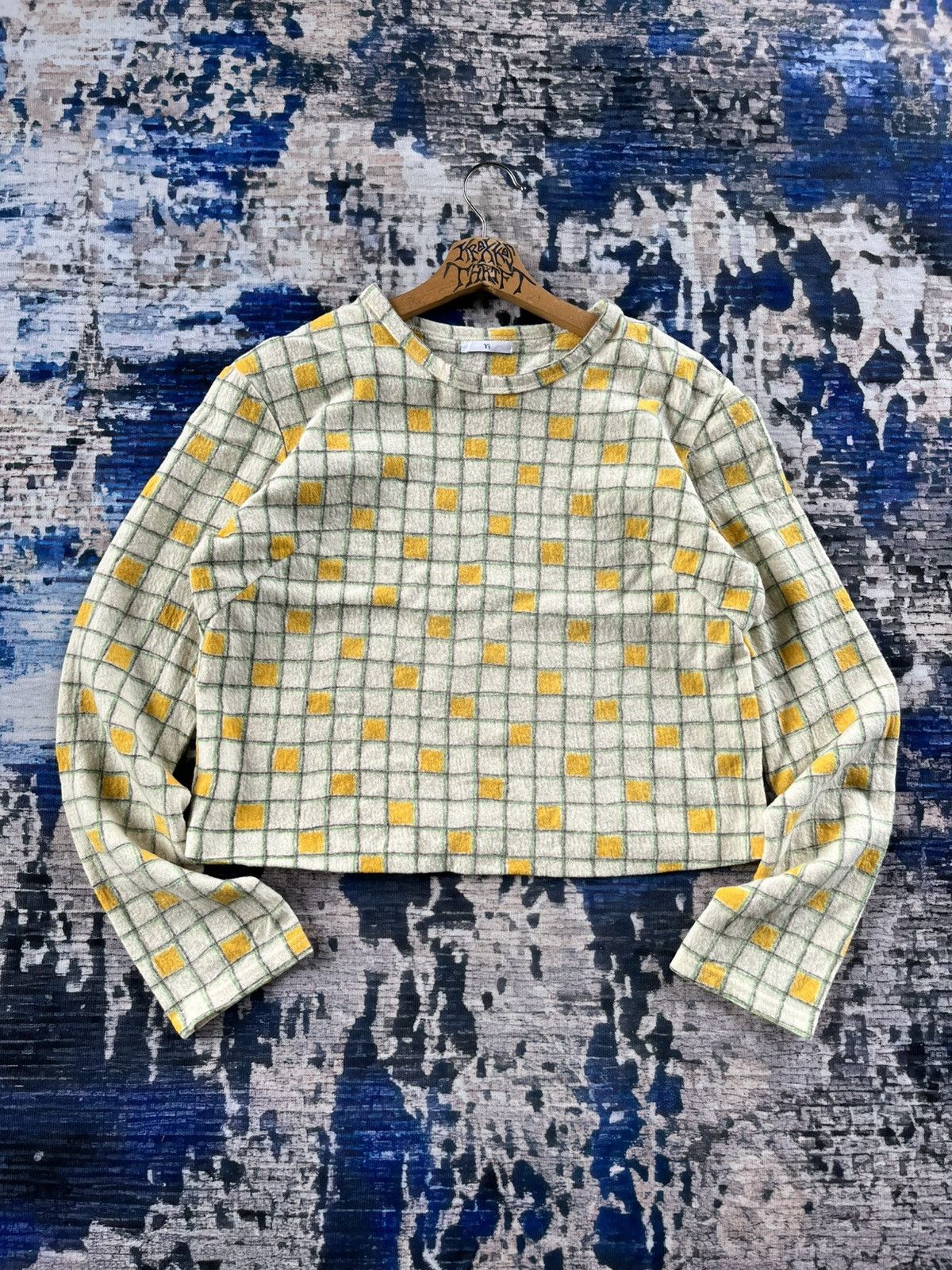 Yohji Yamamoto 💥STEALS💥 Y’s Yohji Yamamoto Tetris Block Crop Long Sleeve Size L / US 10 / IT 46 - 1 Thumbnail