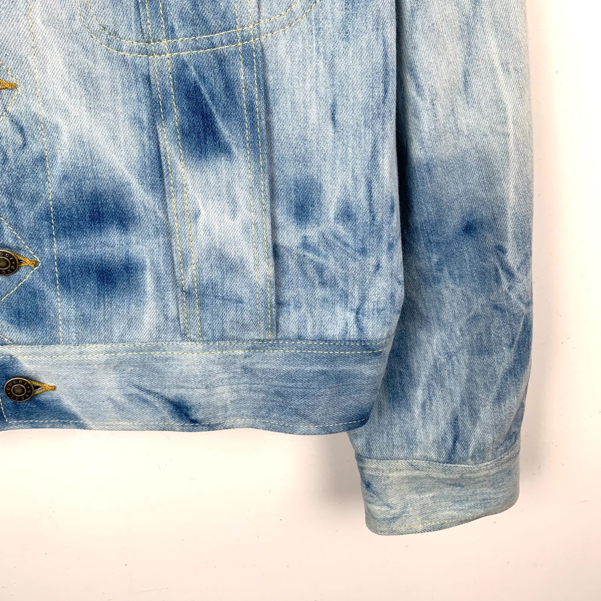 Gucci Gucci Blue Tie-Dye Cotton Denim Jacket (Size M) Size M / US 6-8 / IT 42-44 - 6 Thumbnail