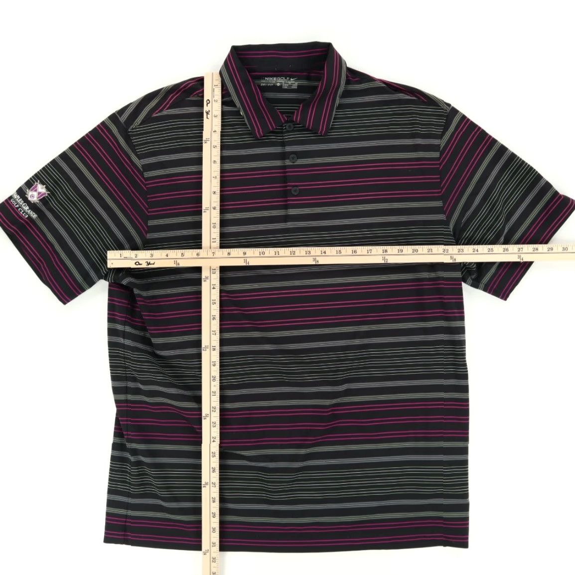 Nike Nike Naples Grande Golf High Stretch Striped Polo Shirt Black Men's XL Shirt Size US XL / EU 56 / 4 - 3 Thumbnail