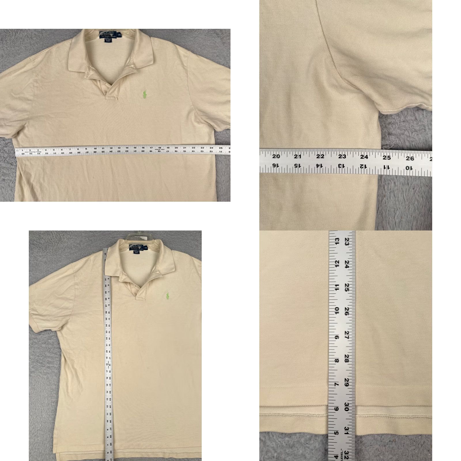 Ralph Lauren VINTAGE Ralph Lauren Polo Shirt Men 2XL XXL Yellow 100% Cotton Short Sleeve Polo Shirt Size US XXL / EU 58 / 5 - 8 Thumbnail