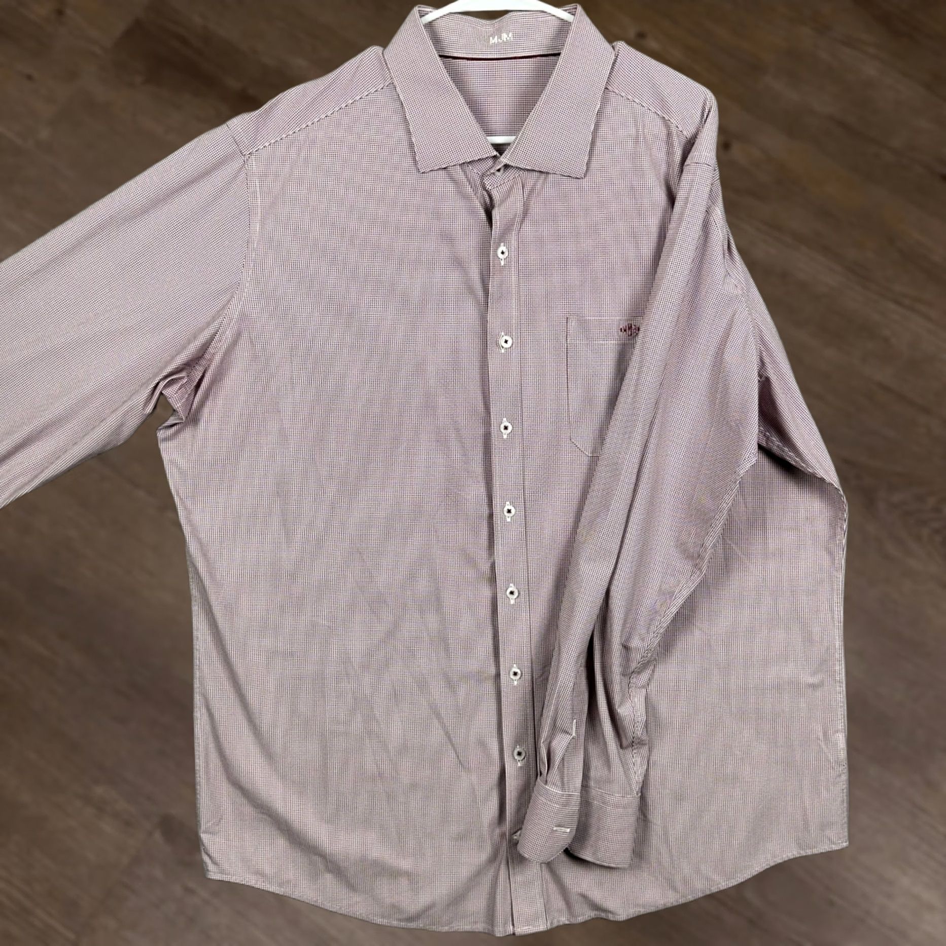 Vintage J. Hilburn Shirt Button Up Mens 3XL Maroon White Geometric Long Sleeve Casual Size US XXL / EU 58 / 5 - 1 Thumbnail