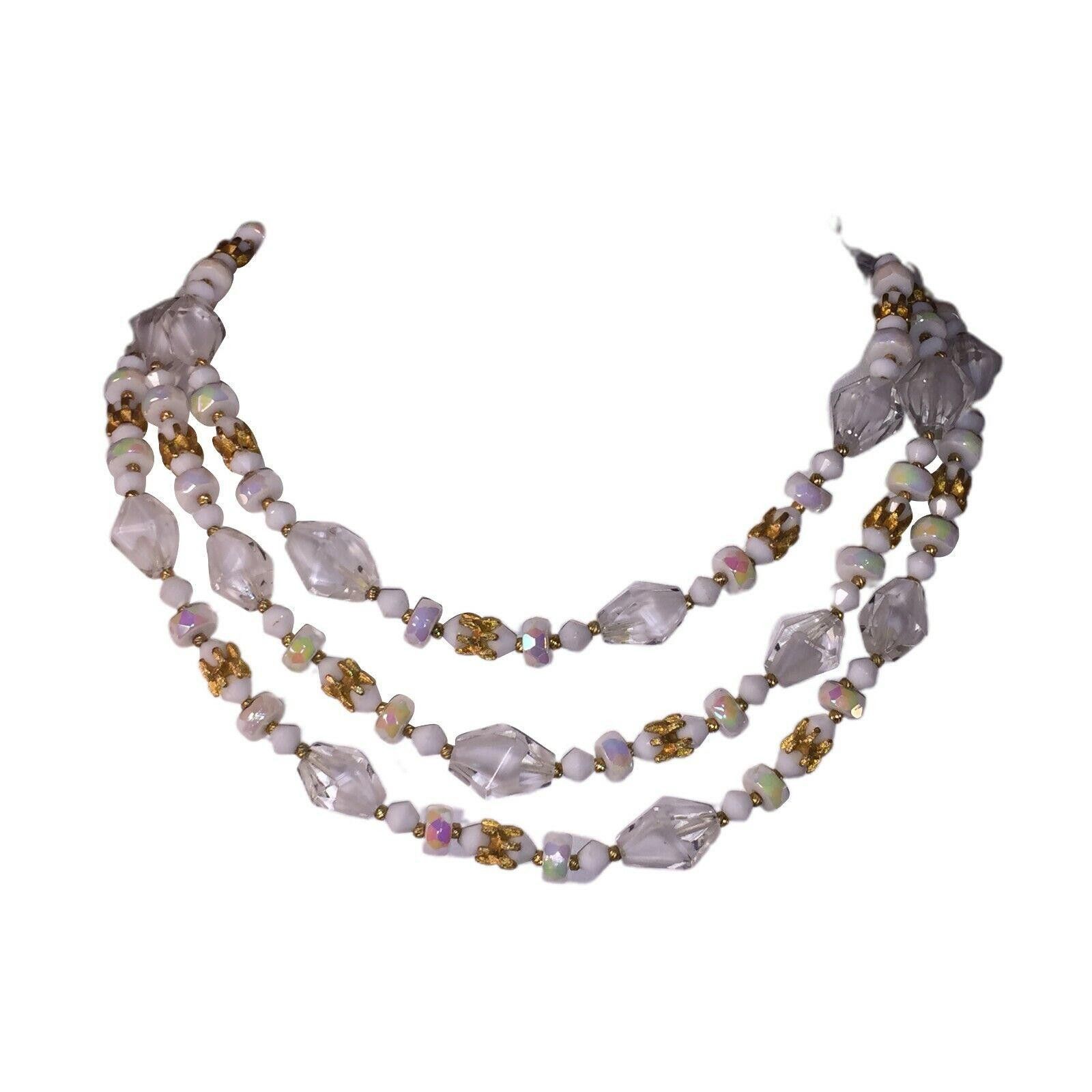 Designer Hattie Carnegie Multi Strand Faceted Glass Necklace Size ONE SIZE - 1 Thumbnail