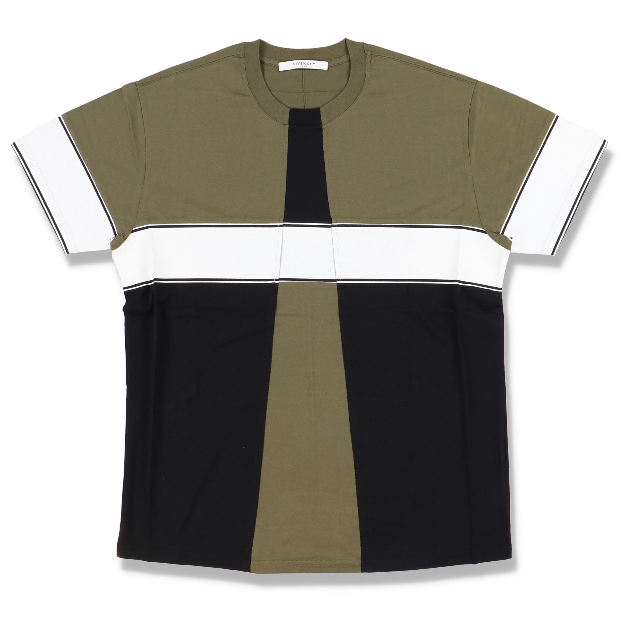 image of Givenchy Khaki Colourblock Oversized T-Shirt, Men's (Size Small)