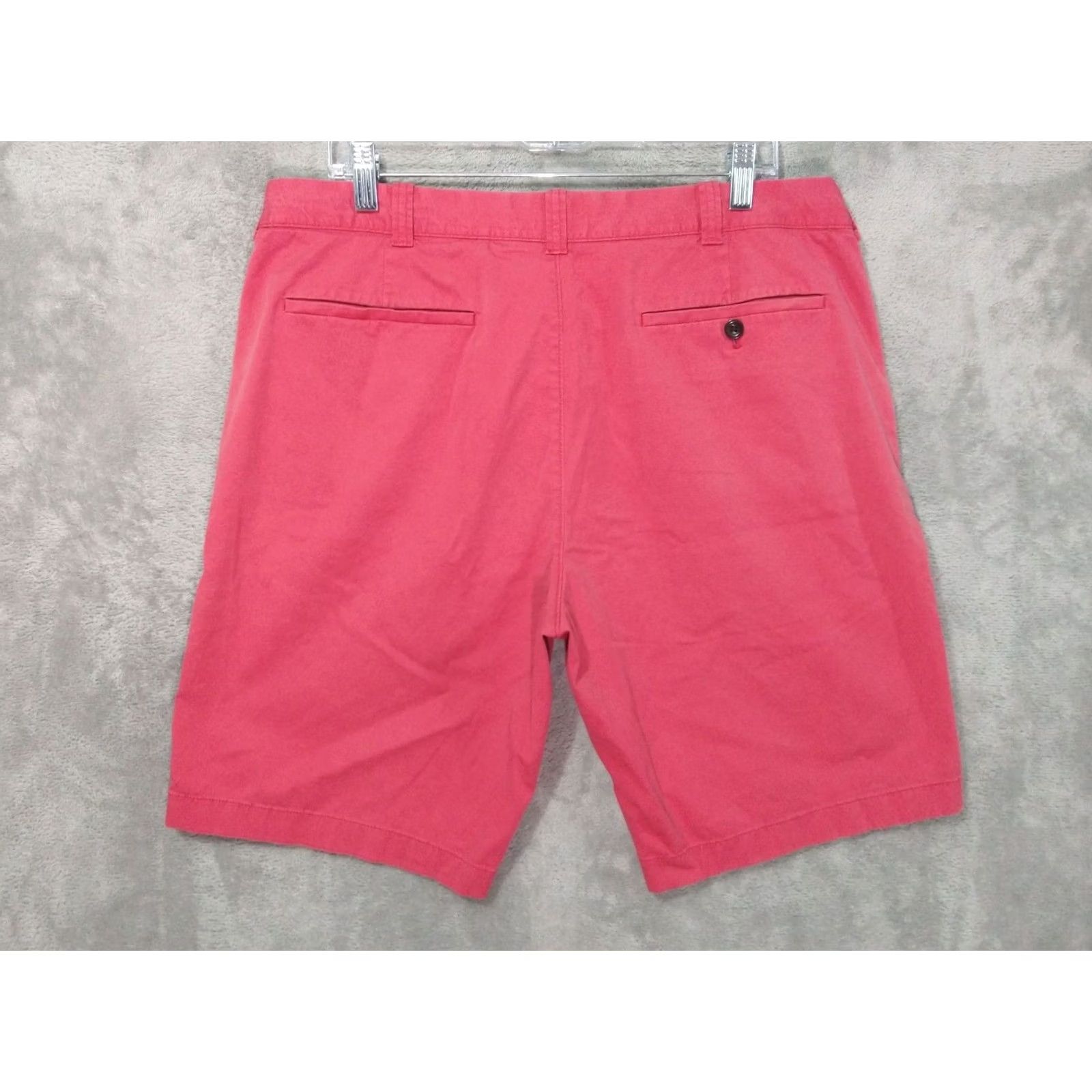 J.Crew J.CREW Shorts Mens 36 Pink Flat Front Mid Rise Stretch Chino Pockets Preppy Vertical Solid Vintage: No Size US 36 / EU 52 - 2 Thumbnail