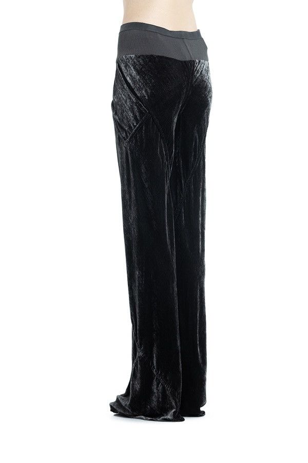 Rick Owens Last Rick Owens High-Waist Velvet Pants Ribbed Waistband Size 32" / US 10 / IT 46 - 4 Thumbnail