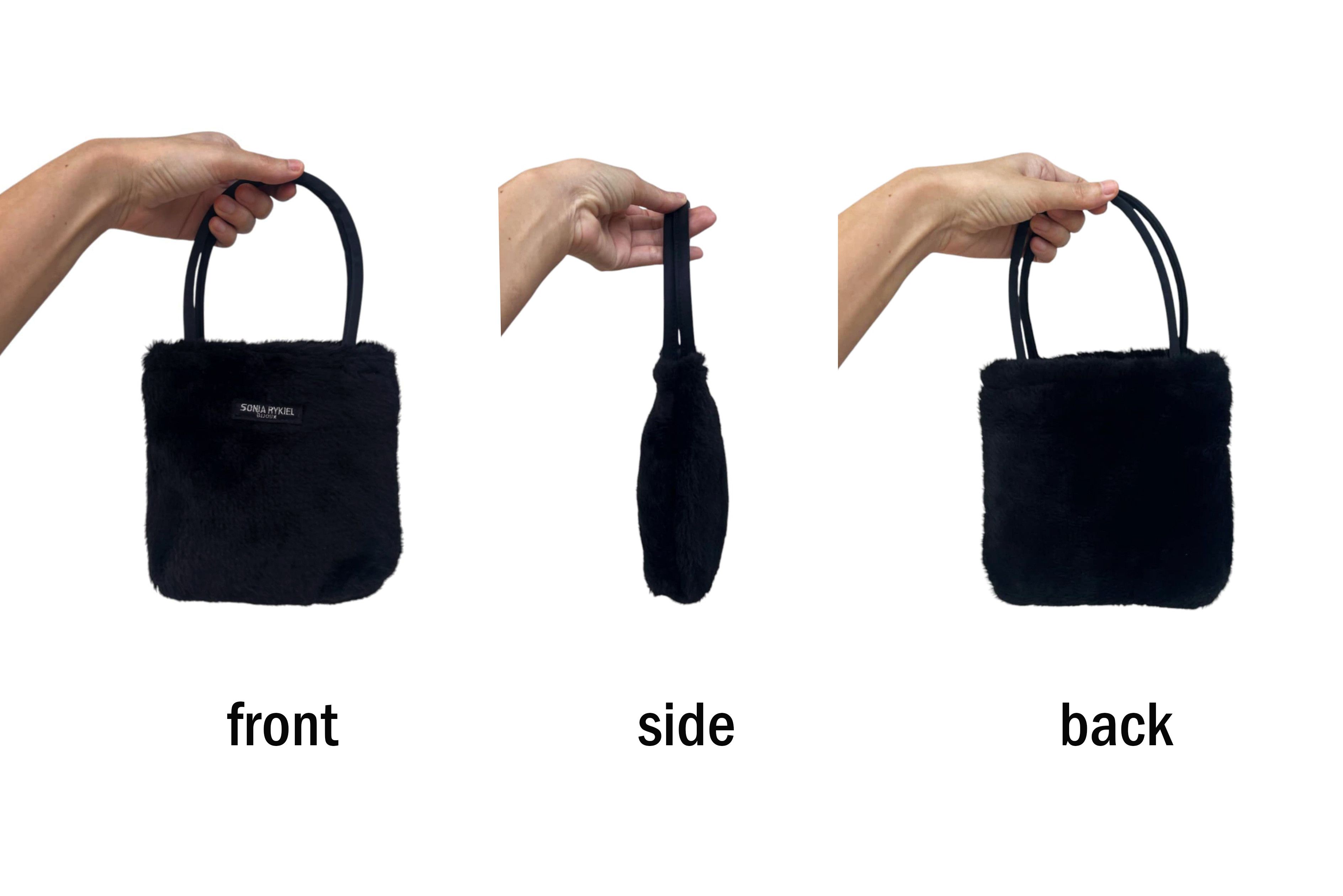 Sonia Rykiel SONIA RYKIEL Bijoux Plain Black Faux Fur Mini Top handle bag Size ONE SIZE - 6 Thumbnail