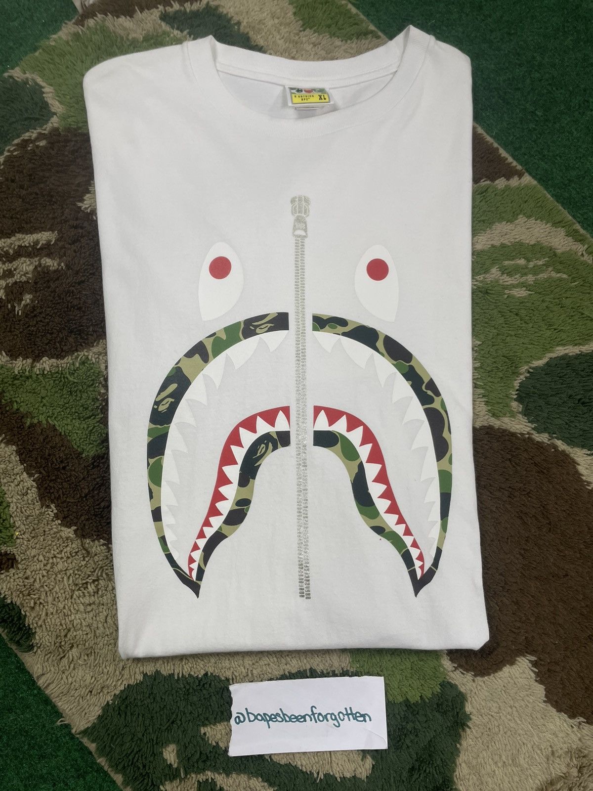 Bape A bathing ape Rare Og White Shark Tee | Grailed