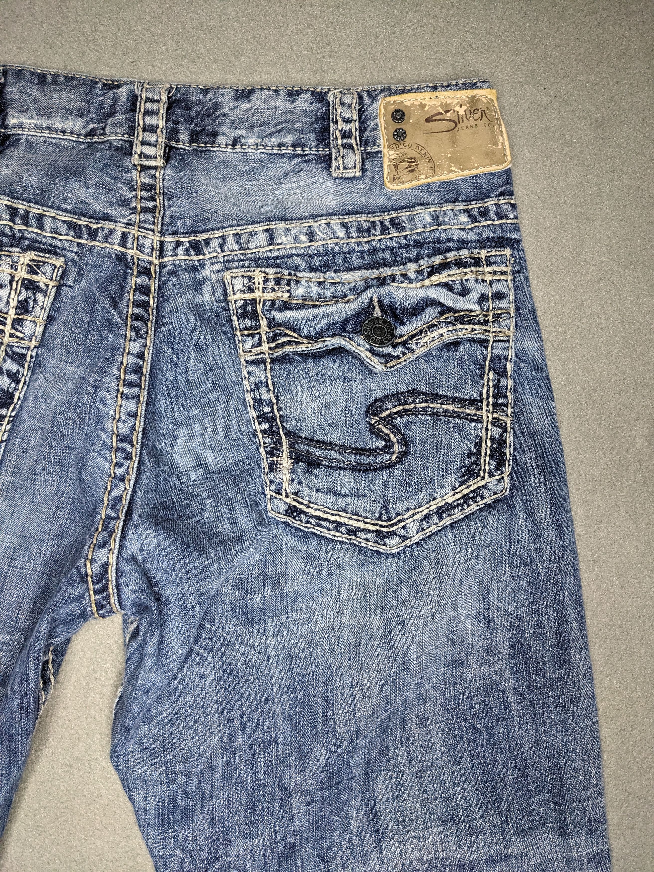 Silver Jeans Co. VTG Silver Jeans 35x33 Grodie Flap Thick Stitch Denim Y2K Size US 35 - 2 Thumbnail