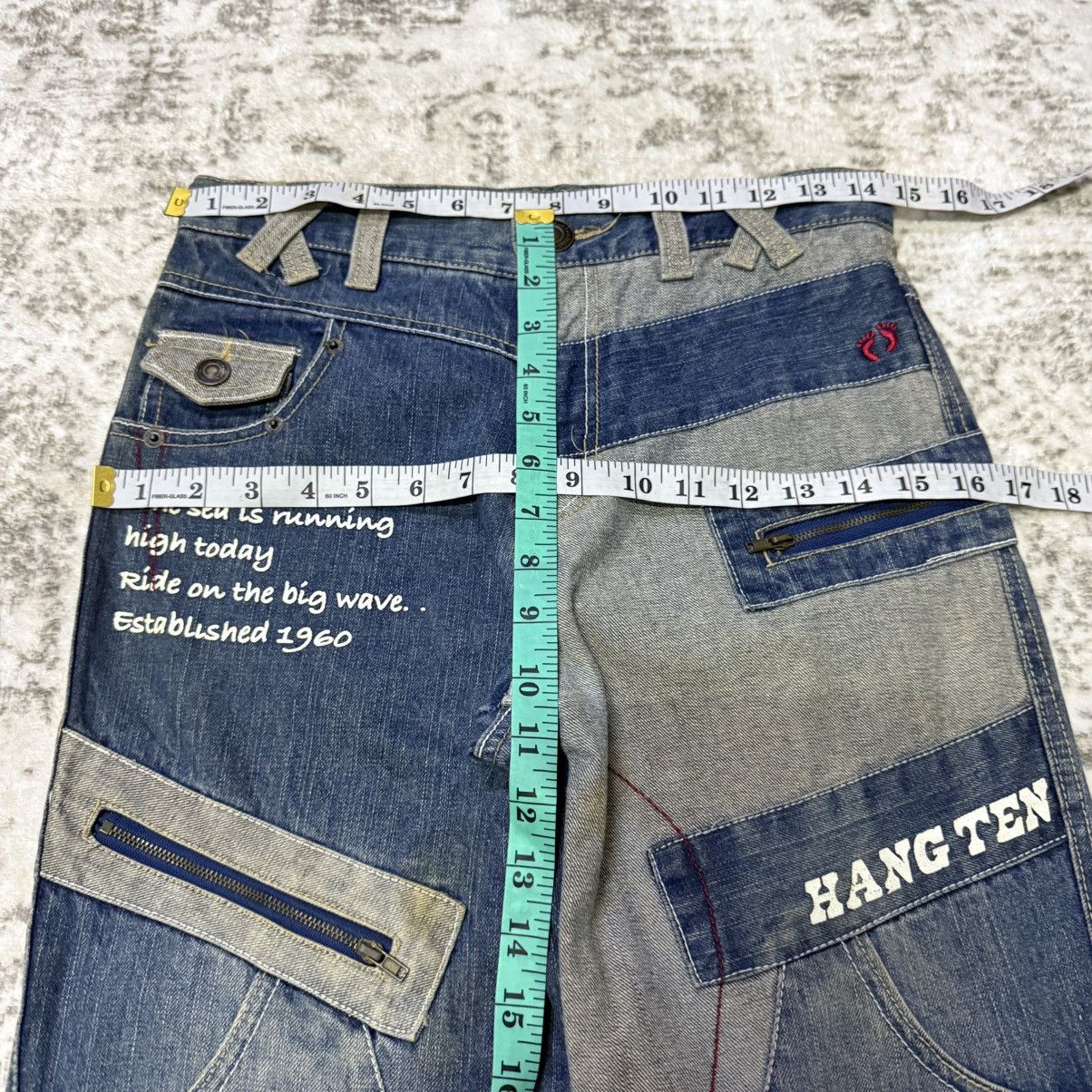 Japanese Brand Vintage Hang Ten Paneled Patchwork Reconstructed Jeans Size 28" / US 6 / IT 42 - 9 Thumbnail