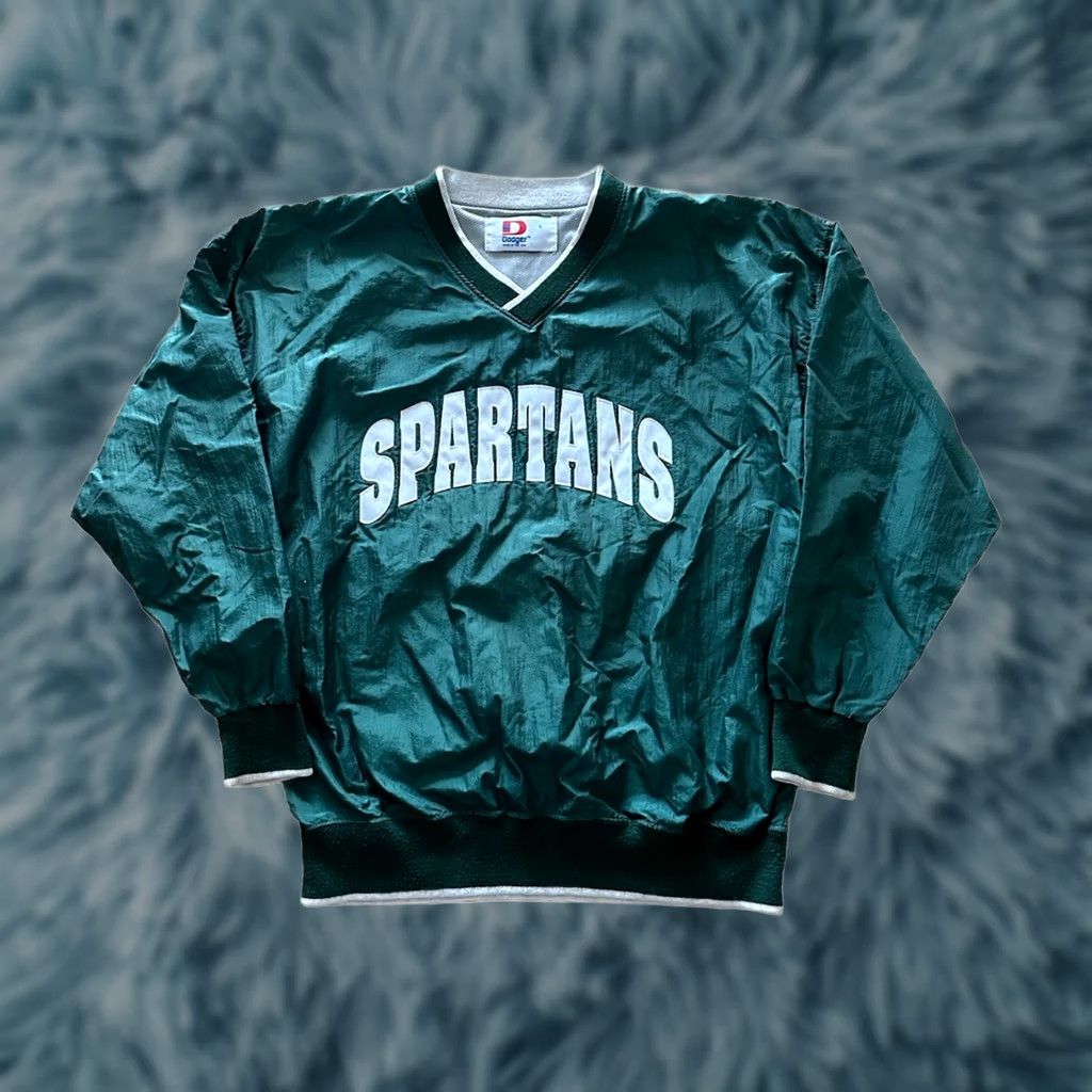 Spell VINTAGE Dodger Michigan State Spartans Jacket Windbreaker L Pullover Nylon Green 90s College Hip Hop USA Unisex Adults Regular Boys/Girls? Size US L / EU 52-54 / 3 - 1 Thumbnail
