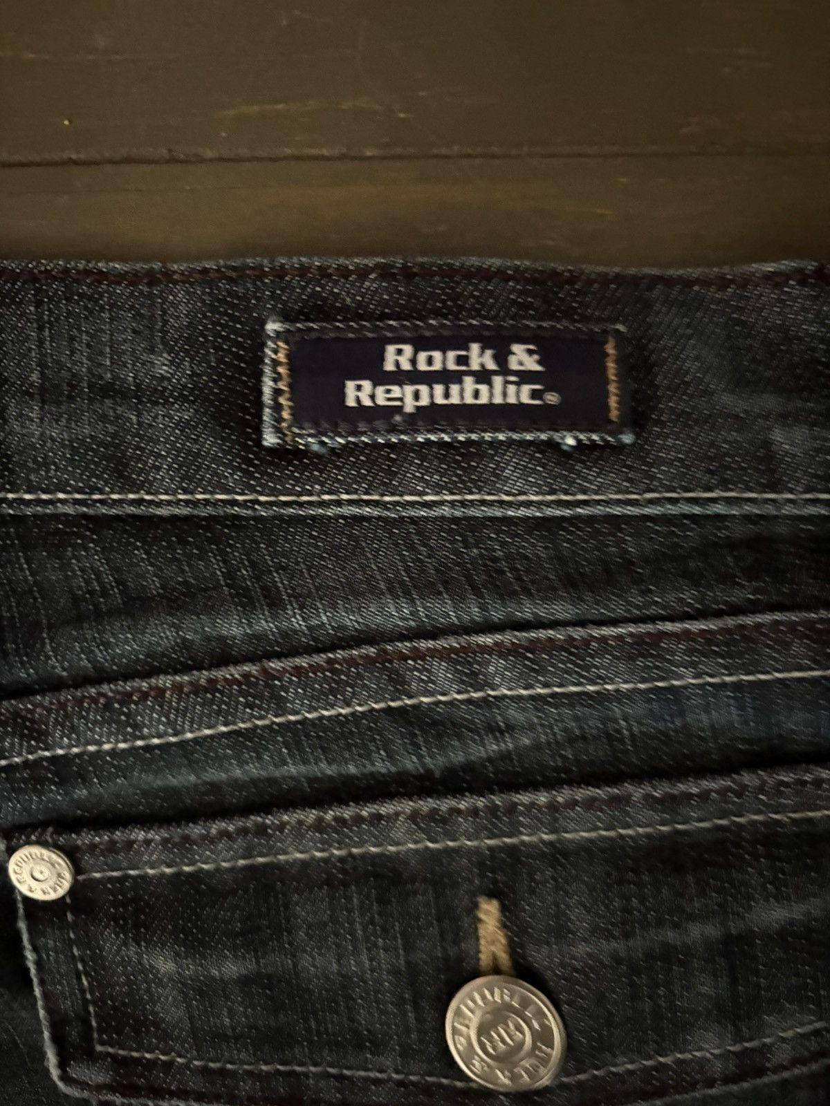 Vintage y2k Rock & Republic Bootcut Jeans ,Embroidered Pockets Size 27" / US 4 / IT 40 - 3 Thumbnail