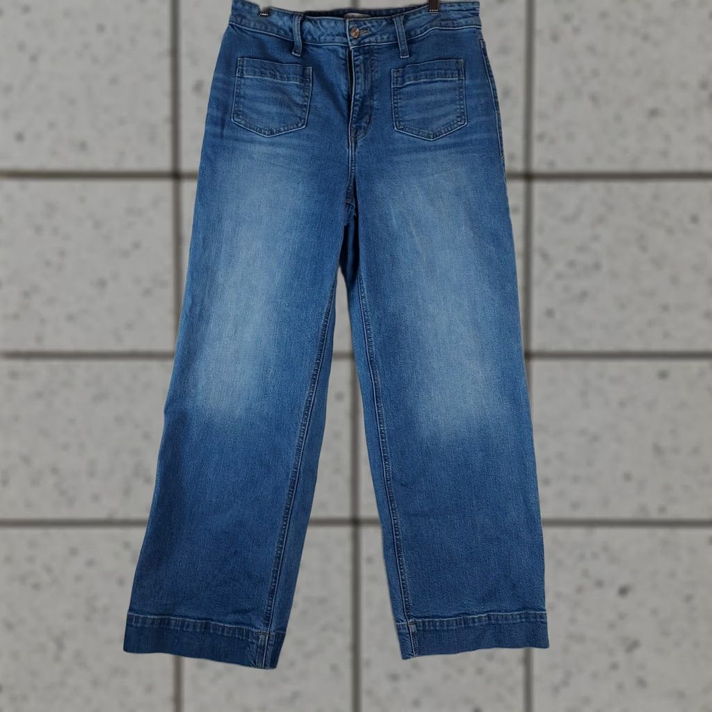 Vintage Maurices High Rise Wide Leg Jeans Women Size 12 Short Medium Wash Denim Blue 5-Pocket Regular VNTG? Size 34" / US 12 / IT 48 - 1 Thumbnail