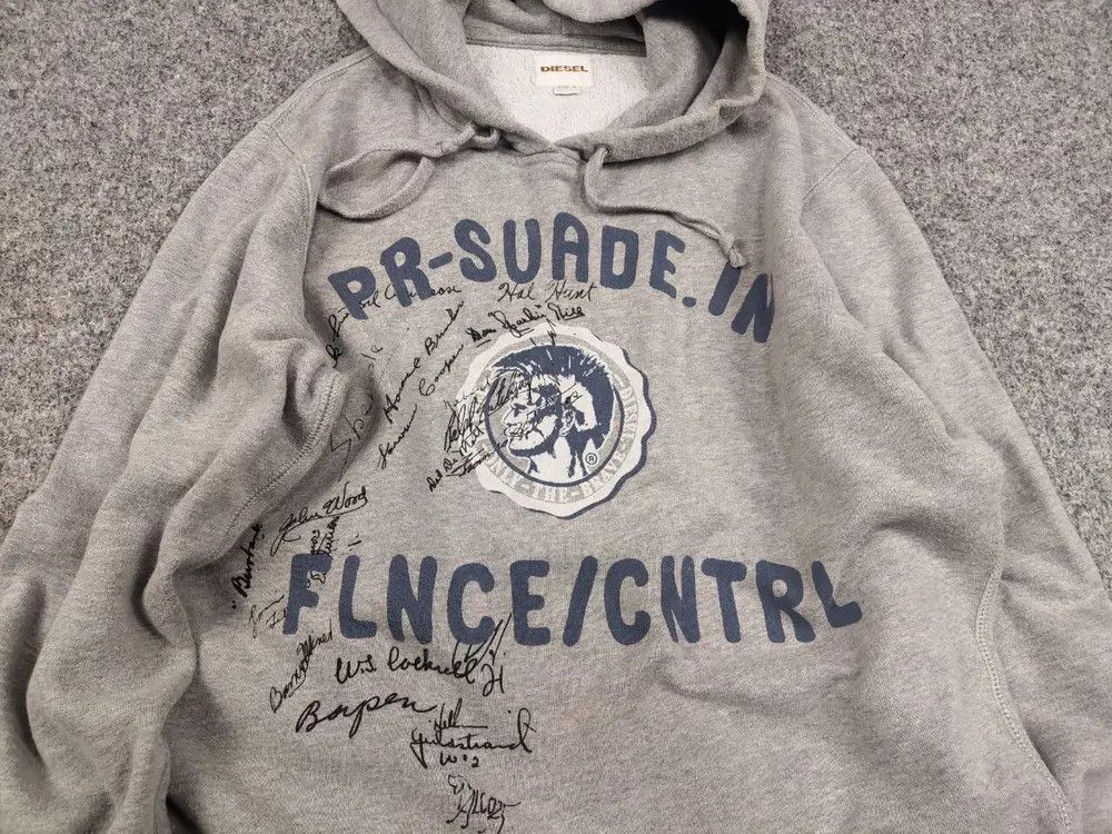Diesel Vintage Diesel Logo Gray Hoodie Y2K Style Size US M / EU 48-50 / 2 - 3 Thumbnail