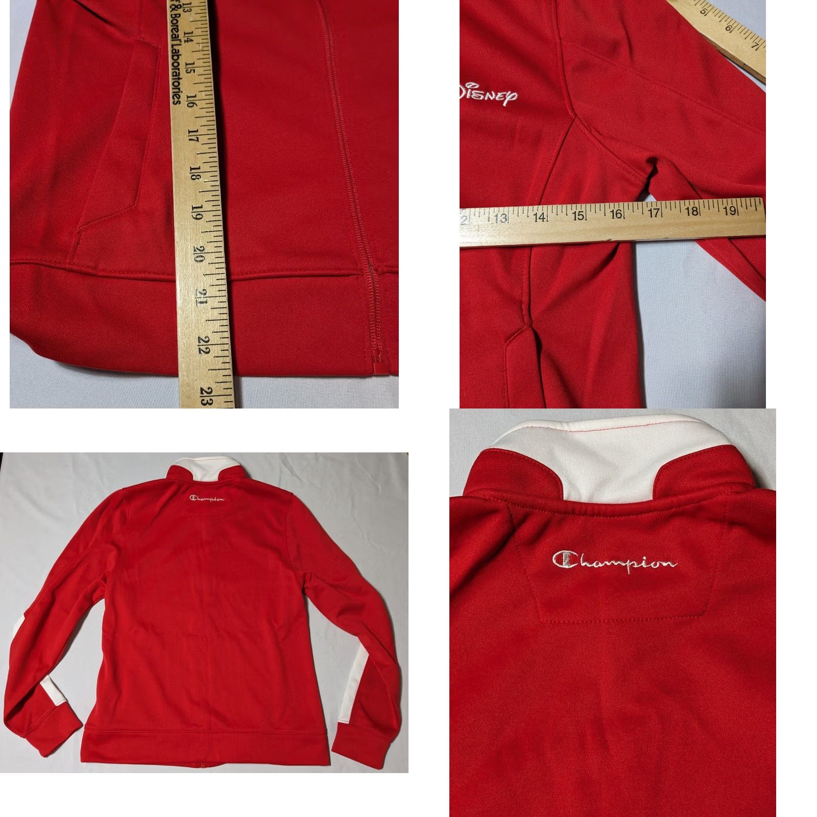 Champion RUN DISNEY Champion Women Small Red White Tracksuit Jacket + Pants Size 28" / US 6 / IT 42 - 8 Thumbnail