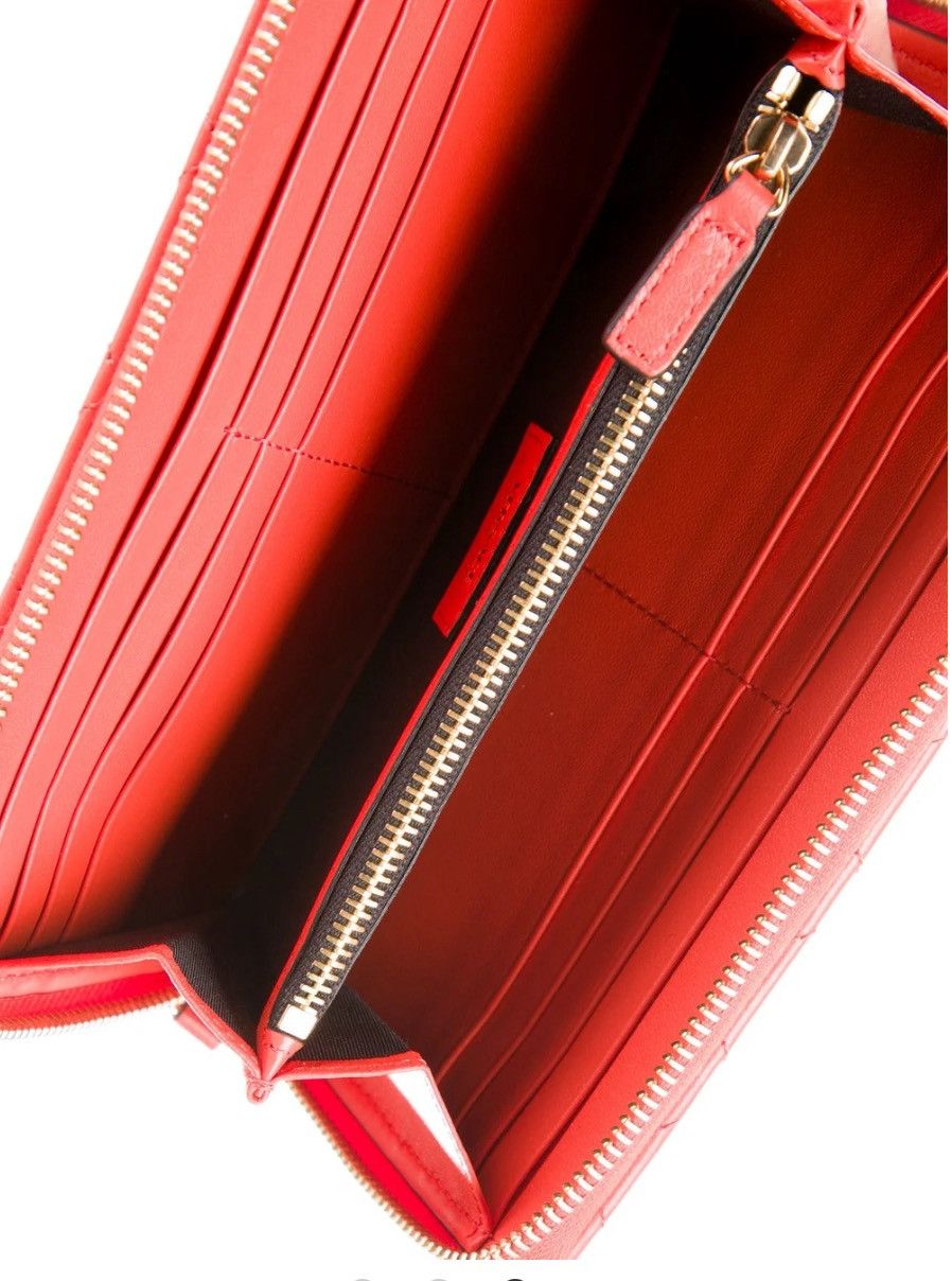 Versace Versace Quilted Leather Continental Wallet | Coral Orange Size ONE SIZE - 4 Thumbnail