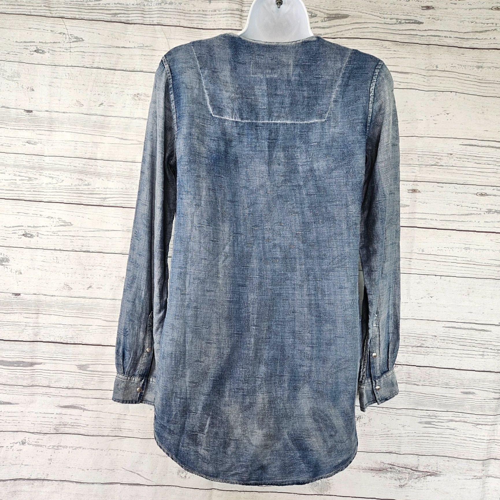 Vintage Ryan Michaels Womens Blouse Sz S Blue Cotton Embroidered Long Sleeve Size S / US 4 / IT 40 - 3 Thumbnail