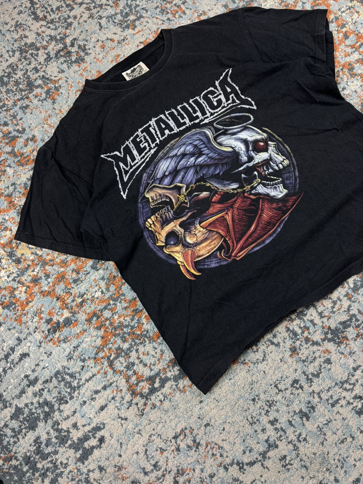 Band Tees × Metallica × Vintage Vintage 90s Metallica skulls graphic tee super boxy fit rock Size US L / EU 52-54 / 3 - 2 Thumbnail