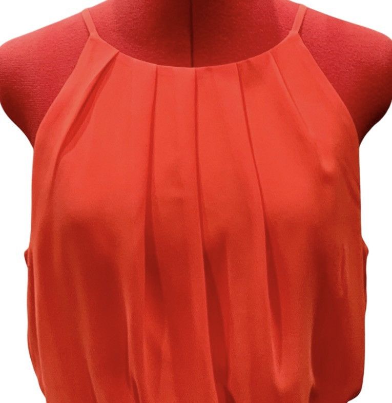 Other iZ Byer Tangerine Sheer Swing Dress Sz XL Pleated Halter Size XL / US 12-14 / IT 48-50 - 3 Thumbnail